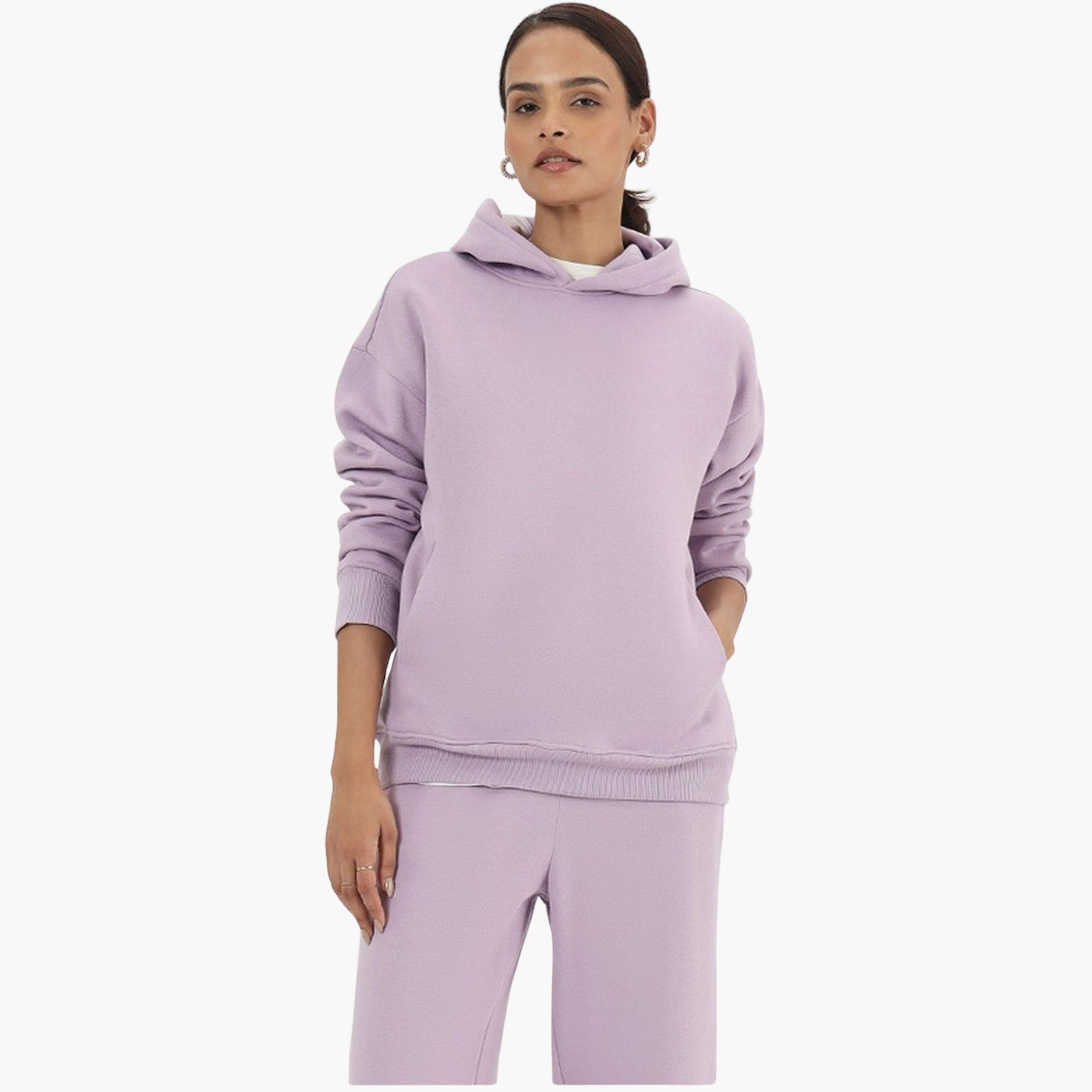 Femmella Lilac Fleece Oversized Hoodie-women-clothing-hoodiesandsweatshirts-hoodies-image-1
