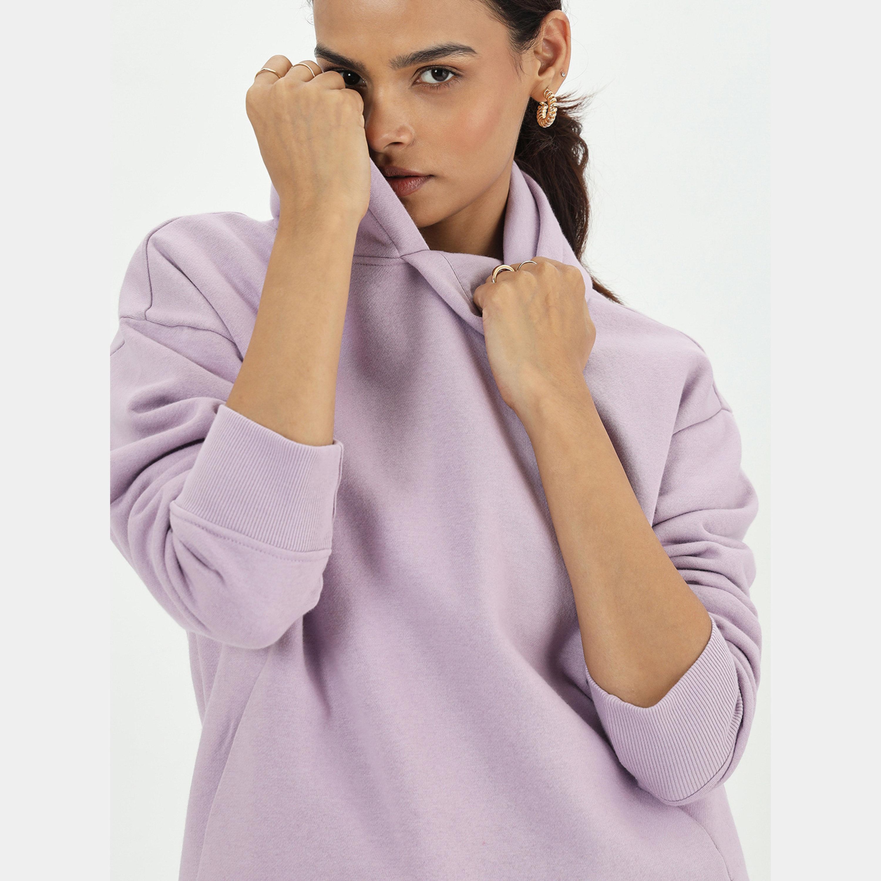 فيميلا - هودي نسائي صوف بأكمام طويلة ورقبة سادة وغطاء للرأس-women-clothing-hoodiesandsweatshirts-hoodies-image-4