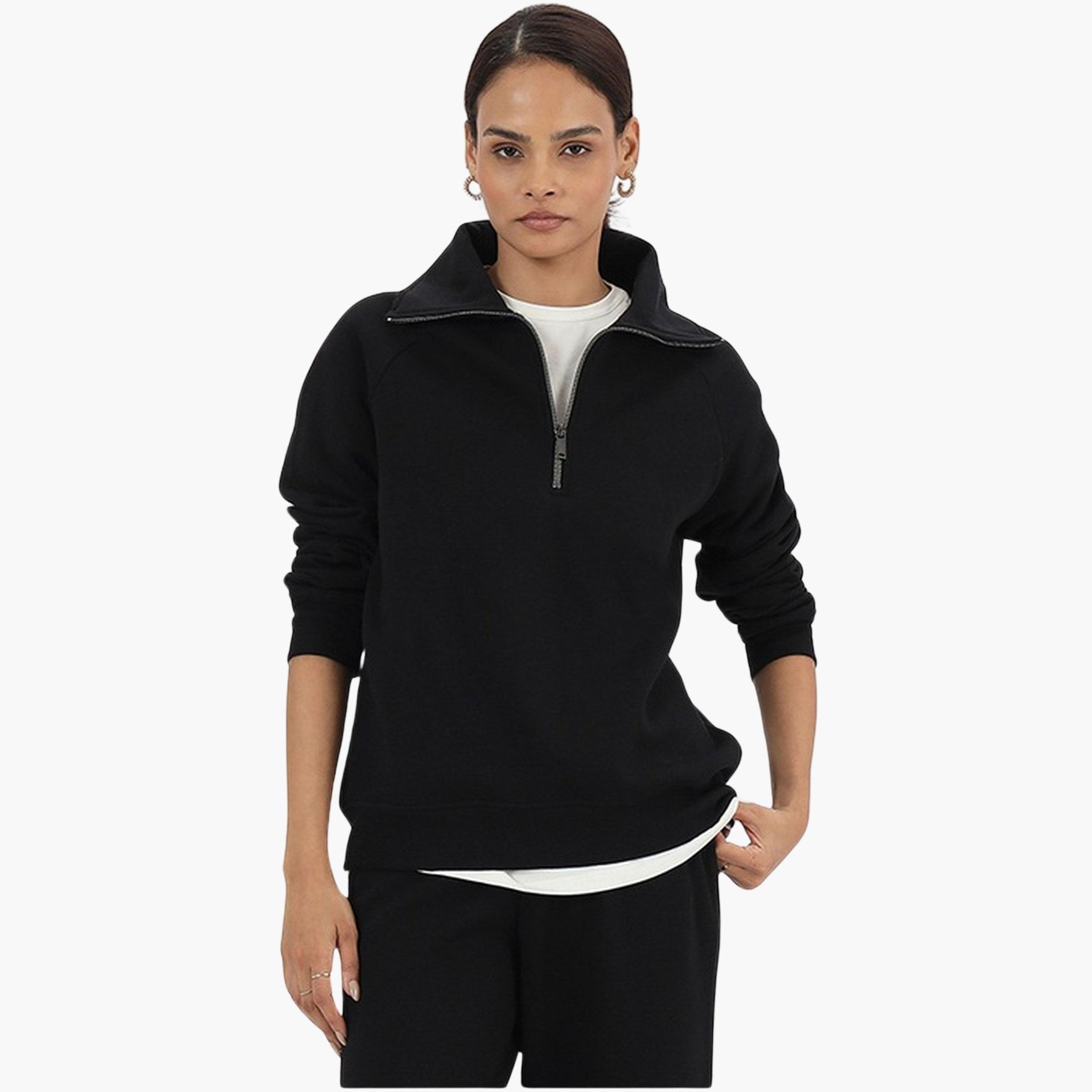 فيميلا - سويت شيرت نسائي صوف بأكمام طويلة وياقة ثابتة-women-clothing-hoodiesandsweatshirts-sweatshirts-image-1