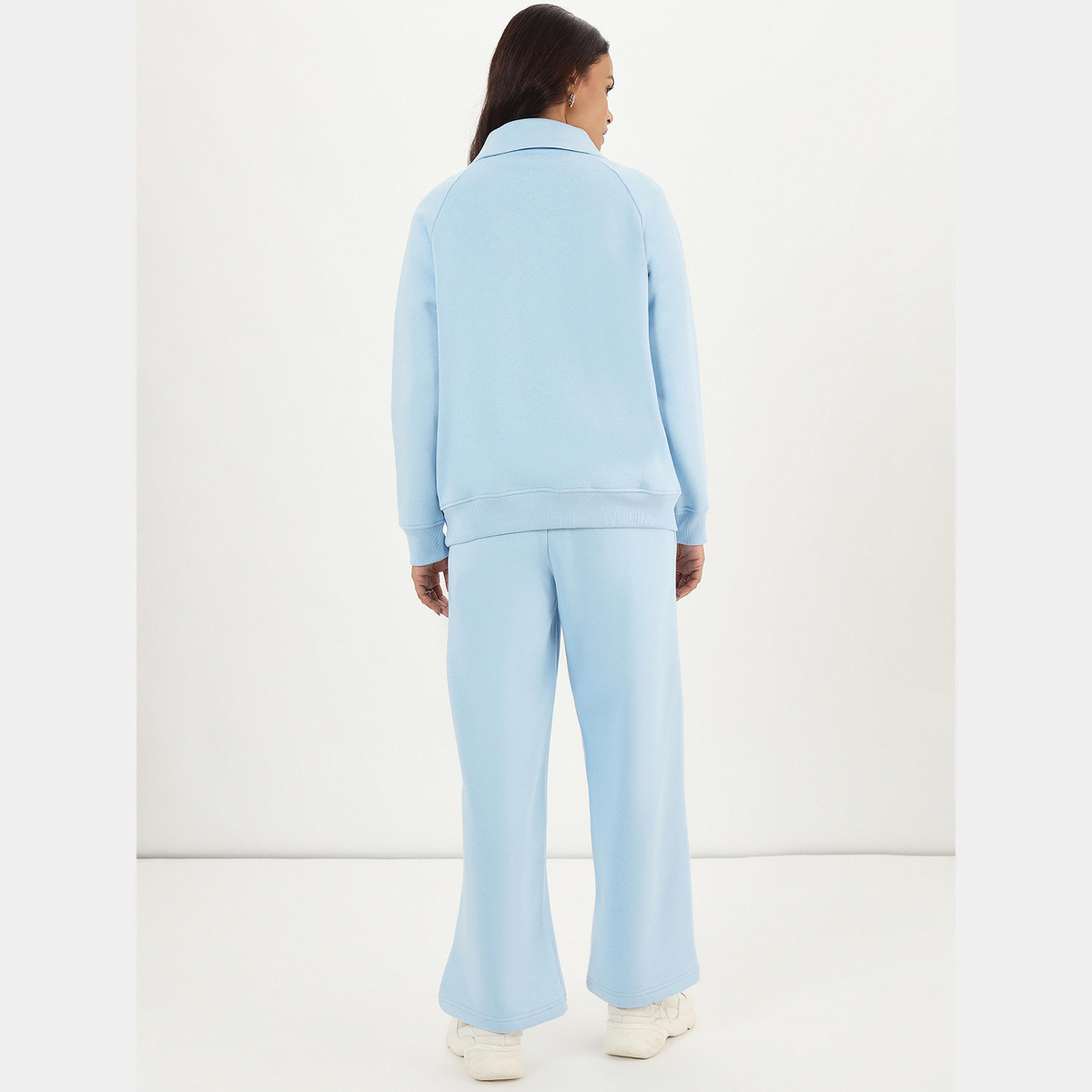 Femmella Sky Blue Half Zipper Fleece Sweatshirt-women-clothing-hoodiesandsweatshirts-sweatshirts-image-3