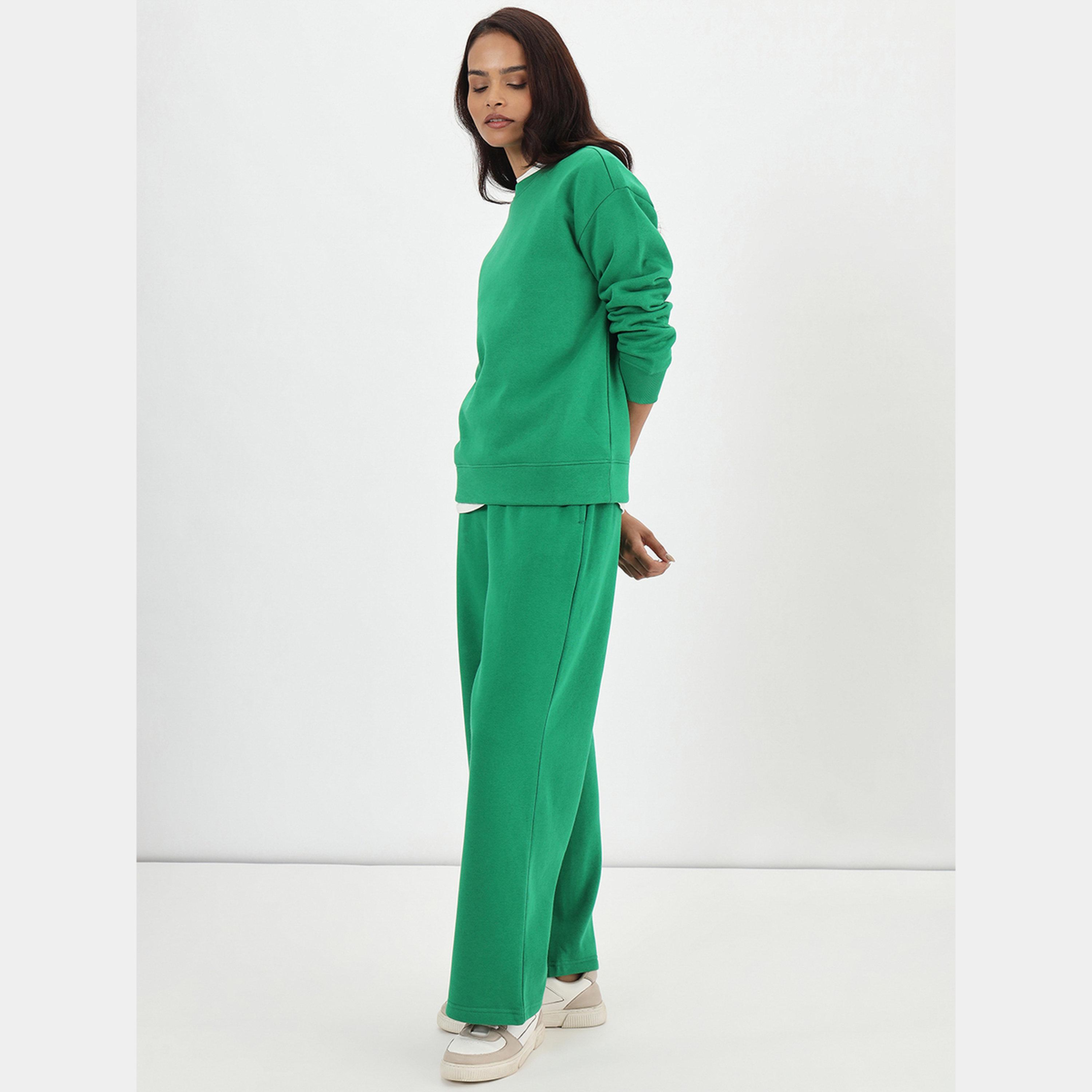 Femmella Bright Green Crew Neck Fleece Sweatshirt-women-clothing-hoodiesandsweatshirts-sweatshirts-image-2