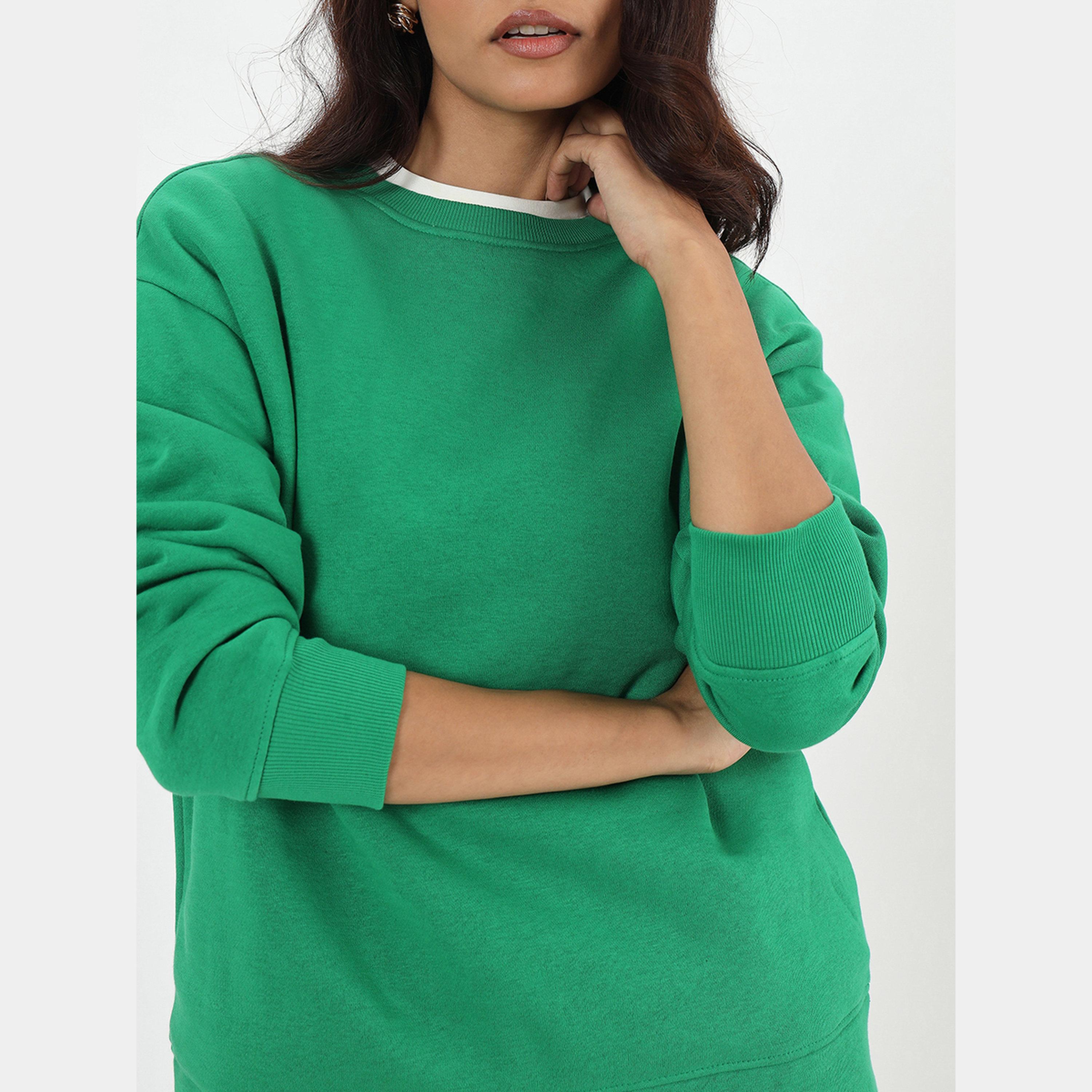 فيميلا - سويت شيرت نسائي صوف بأكمام طويلة ورقبة دائرية سادة-women-clothing-hoodiesandsweatshirts-sweatshirts-image-4