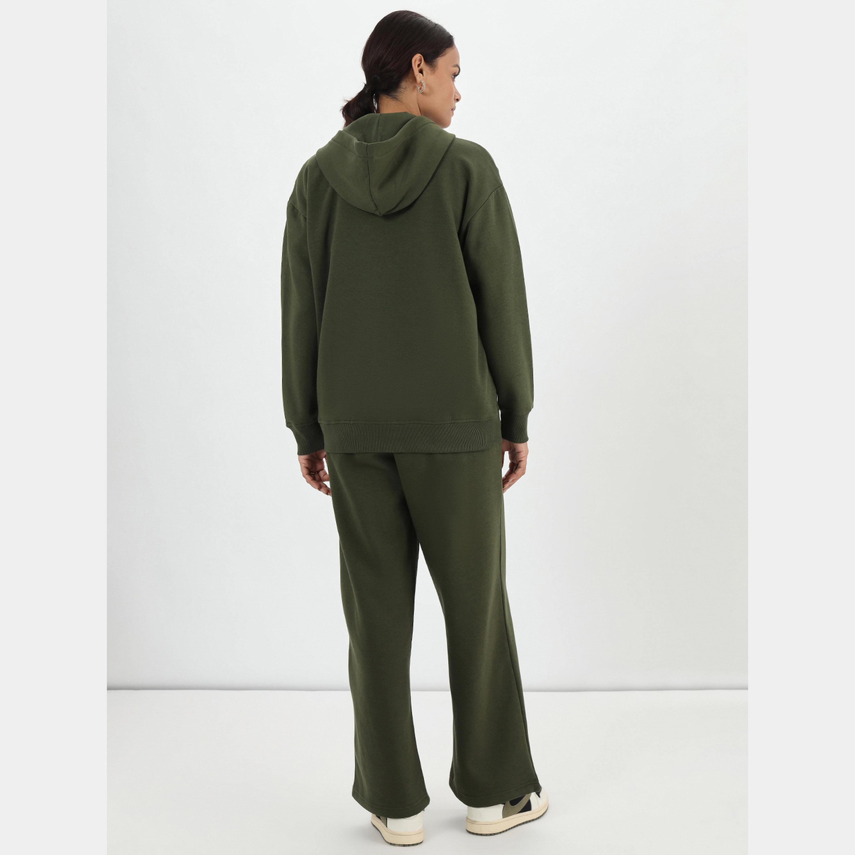 Femmella Olive Green Zip-Up Fleece Sweatshirt-women-clothing-hoodiesandsweatshirts-hoodies-image-3