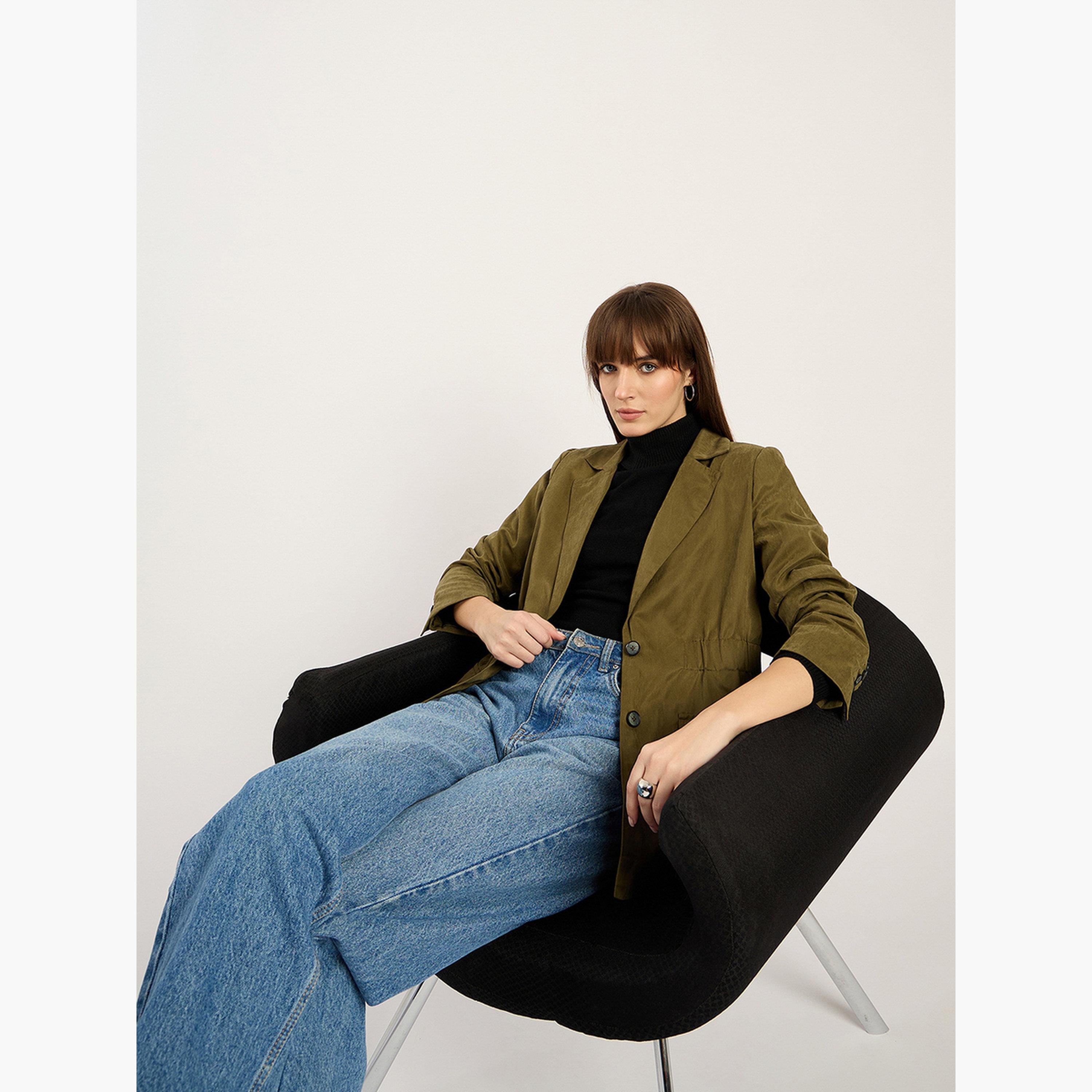فيميلا - بليزر نسائي زيتوني بخصر مشدود-women-clothing-coatsandjackets-blazers-image-5