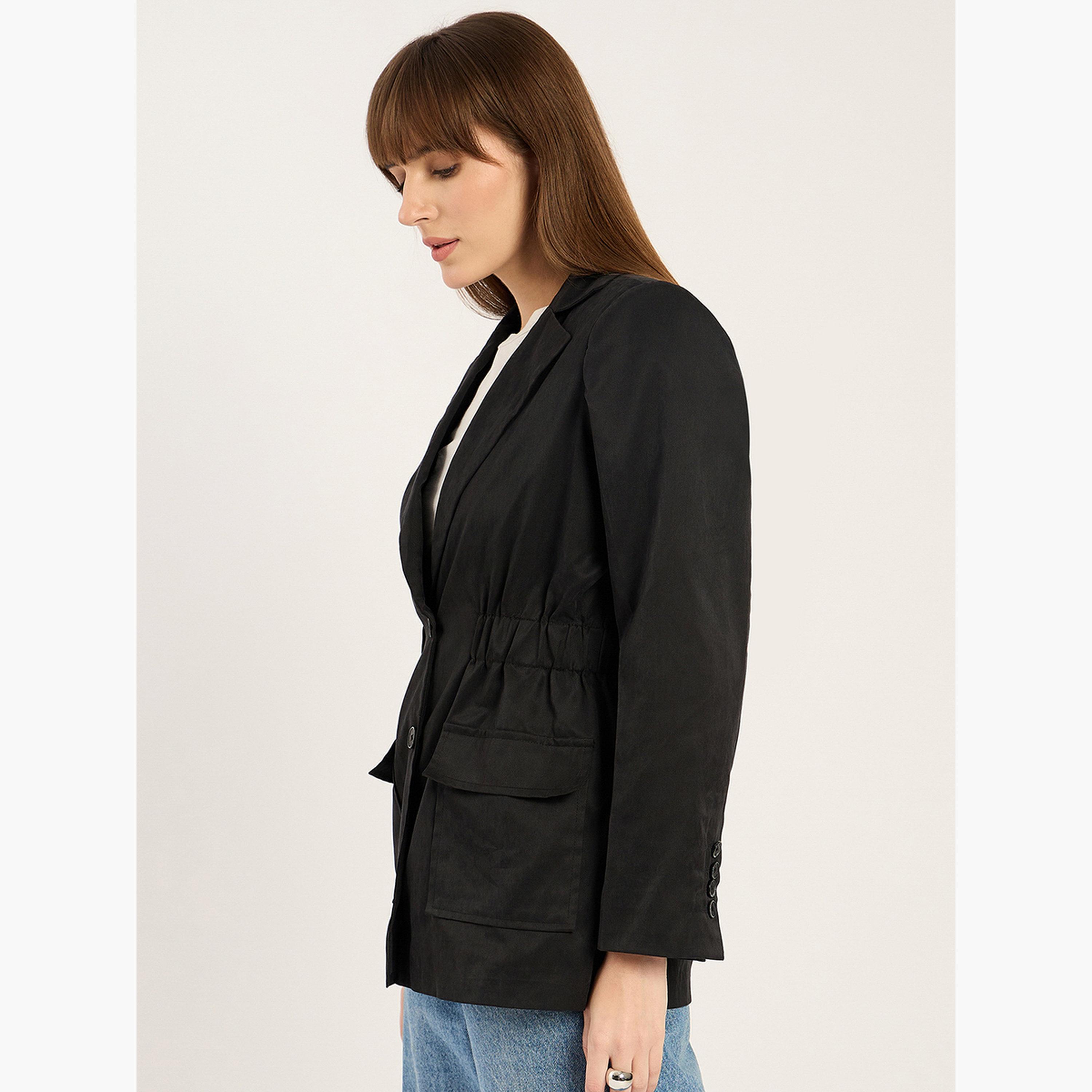 فيميلا - بليزر نسائي أسود بخصر مشدود-women-clothing-coatsandjackets-blazers-image-4