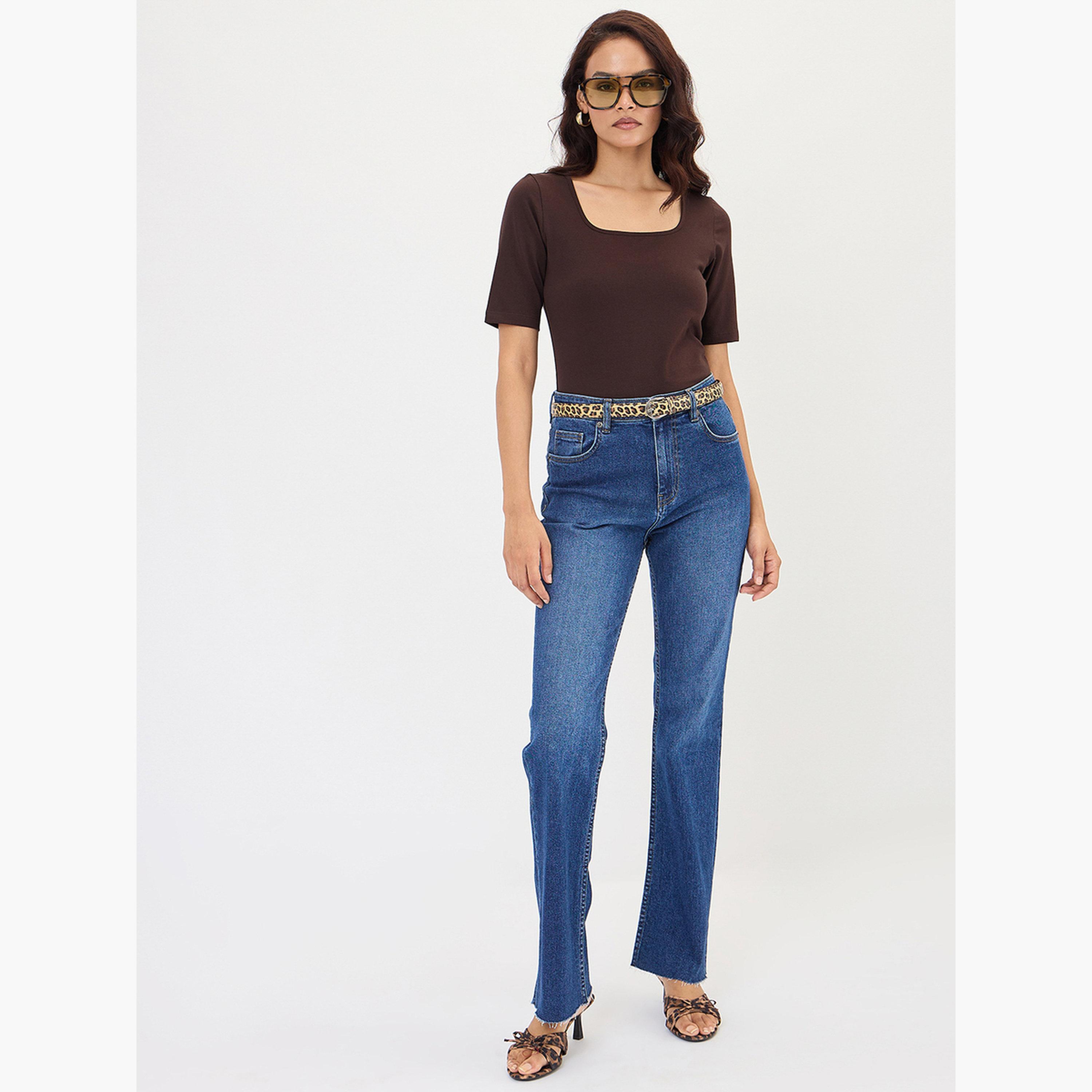Femmella Brown Square Neck Short Sleeve Bodysuit-women-clothing-shirtsandblouses-blouses-image-2