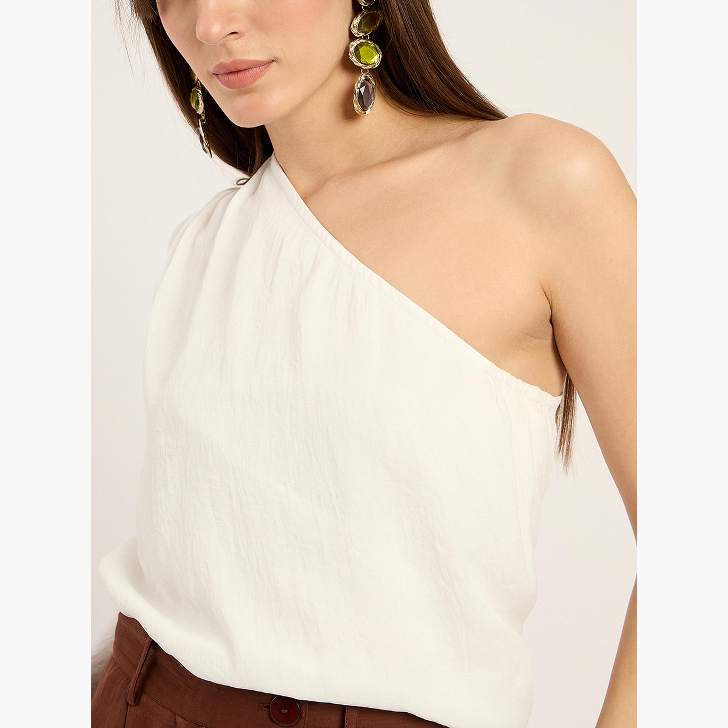 Femmella White One Shoulder Satin Top-women-clothing-shirtsandblouses-blouses-image-4