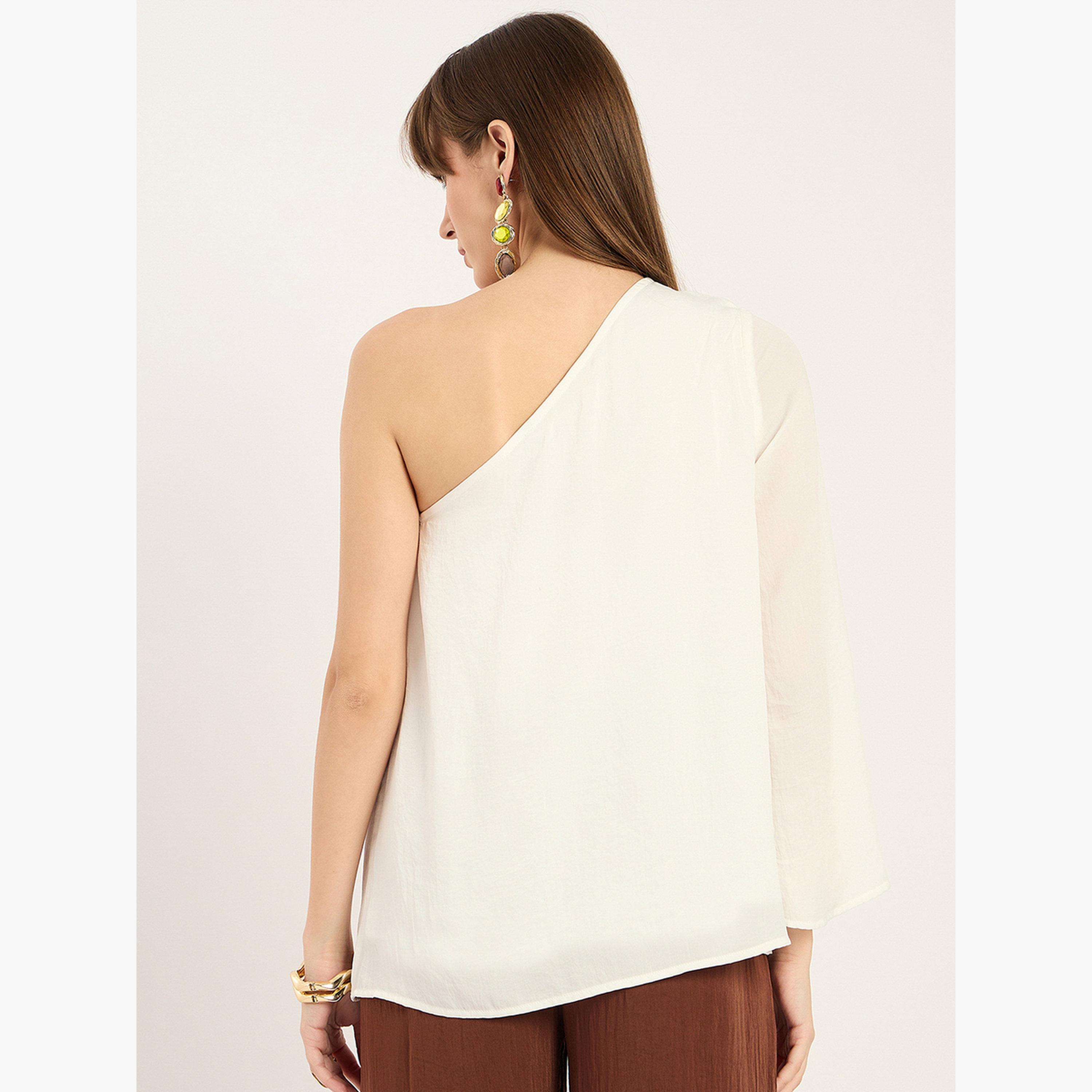 Femmella White One Shoulder Satin Top-women-clothing-shirtsandblouses-blouses-image-6