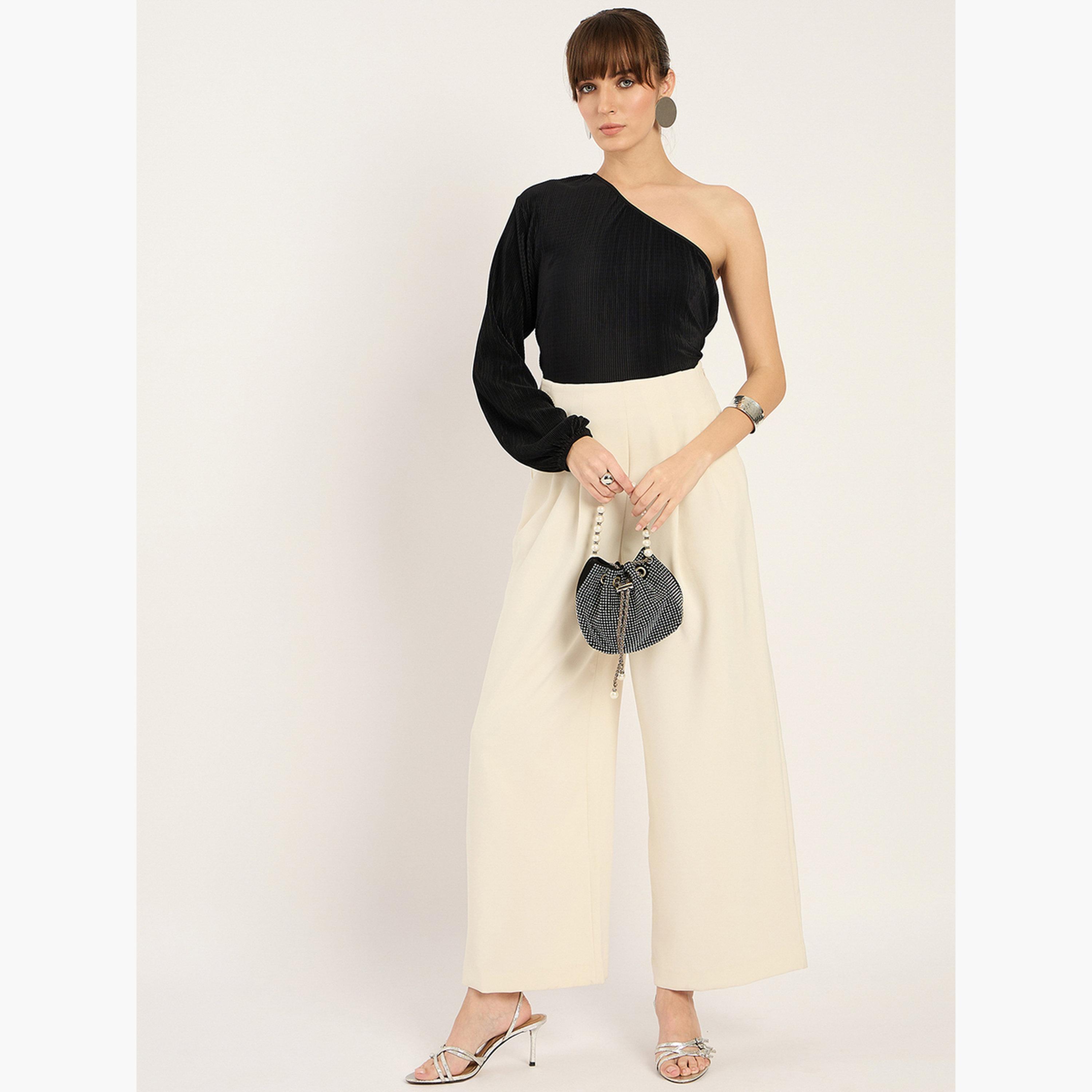 فيميلا - بلوزة سوداء بكتف واحد-women-clothing-shirtsandblouses-blouses-image-2
