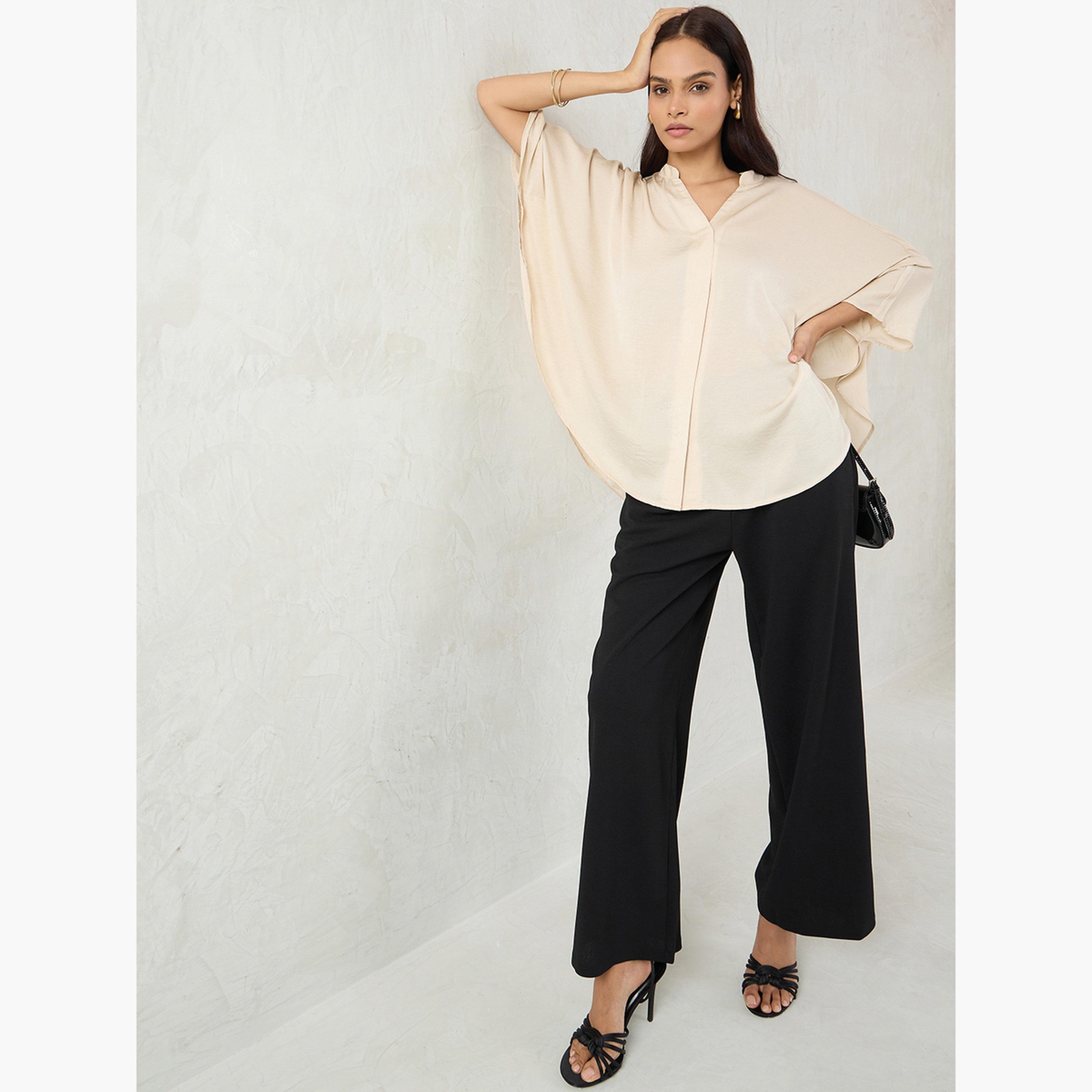 Femmella Beige Satin Oversized Top-women-clothing-shirtsandblouses-shirts-image-2