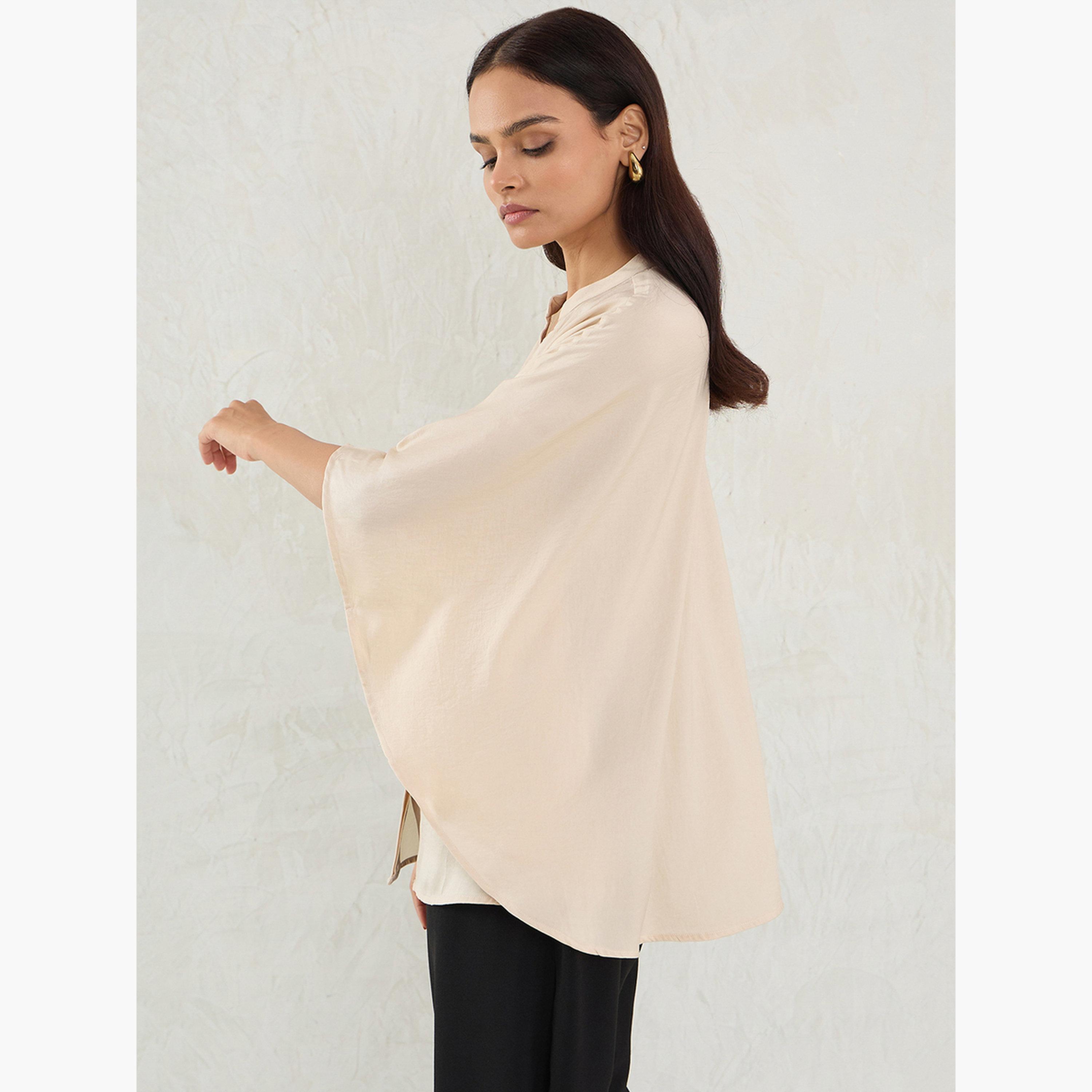 Femmella Beige Satin Oversized Top-women-clothing-shirtsandblouses-shirts-image-4