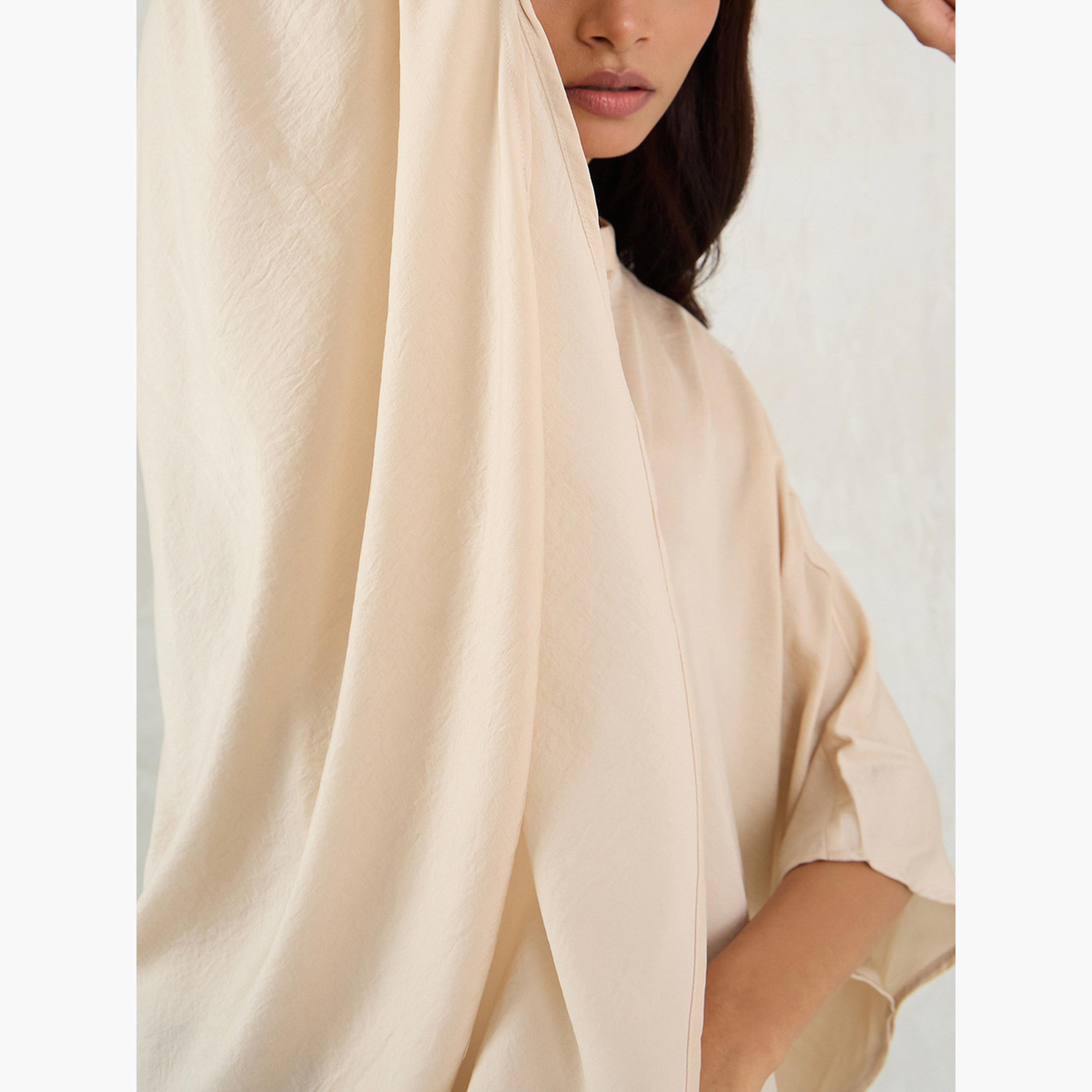 فيميلا - بلوزة ساتان بيج مقاس واسع-women-clothing-shirtsandblouses-shirts-image-5