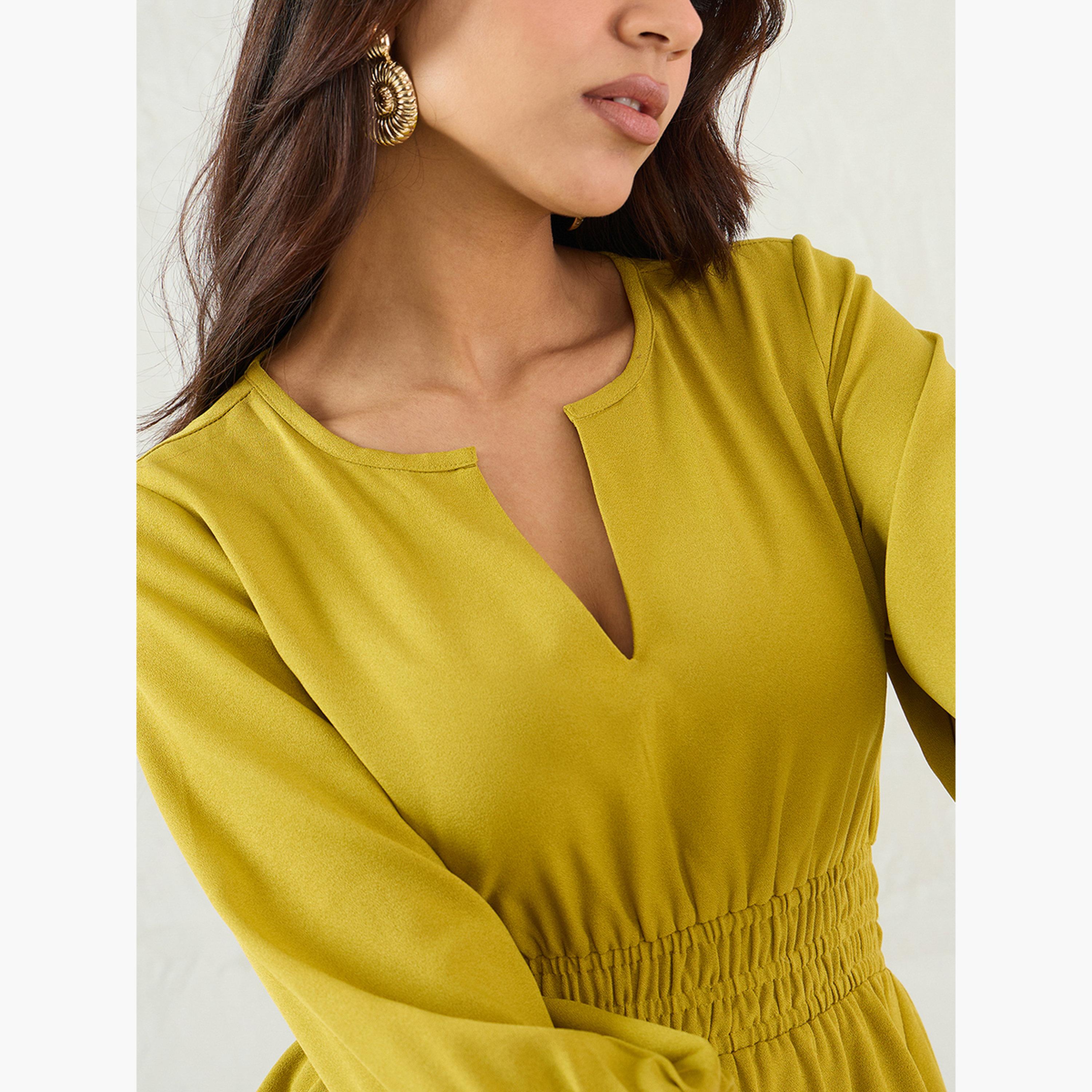 فيميلا - بلوزة خضراء سيترينية بخصر مشدود-women-clothing-shirtsandblouses-blouses-image-5