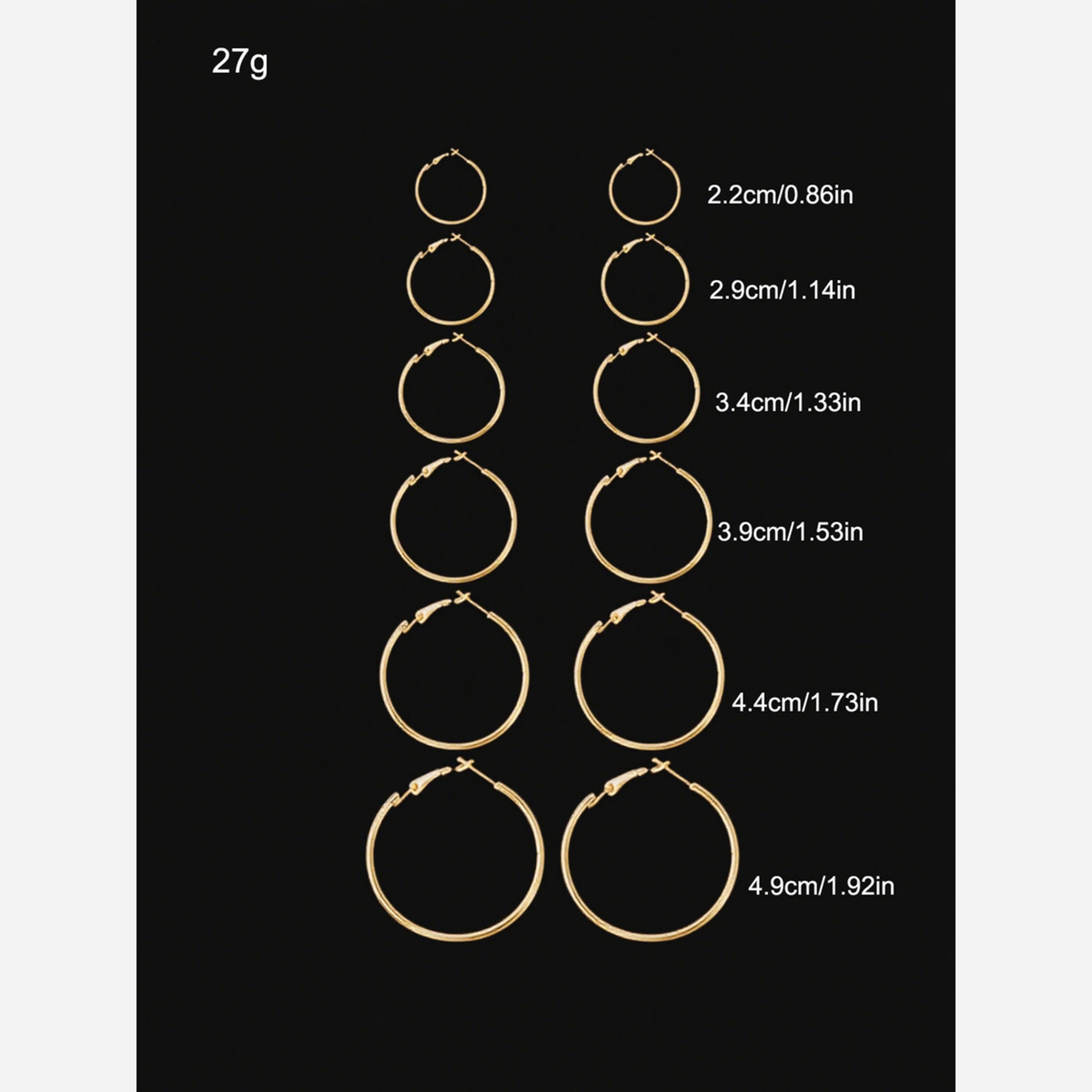 تيك تو - مجموعة من 6 أقراط حلقية ذهبية-women-watchesandjewellery-jewellery-earrings-image-6