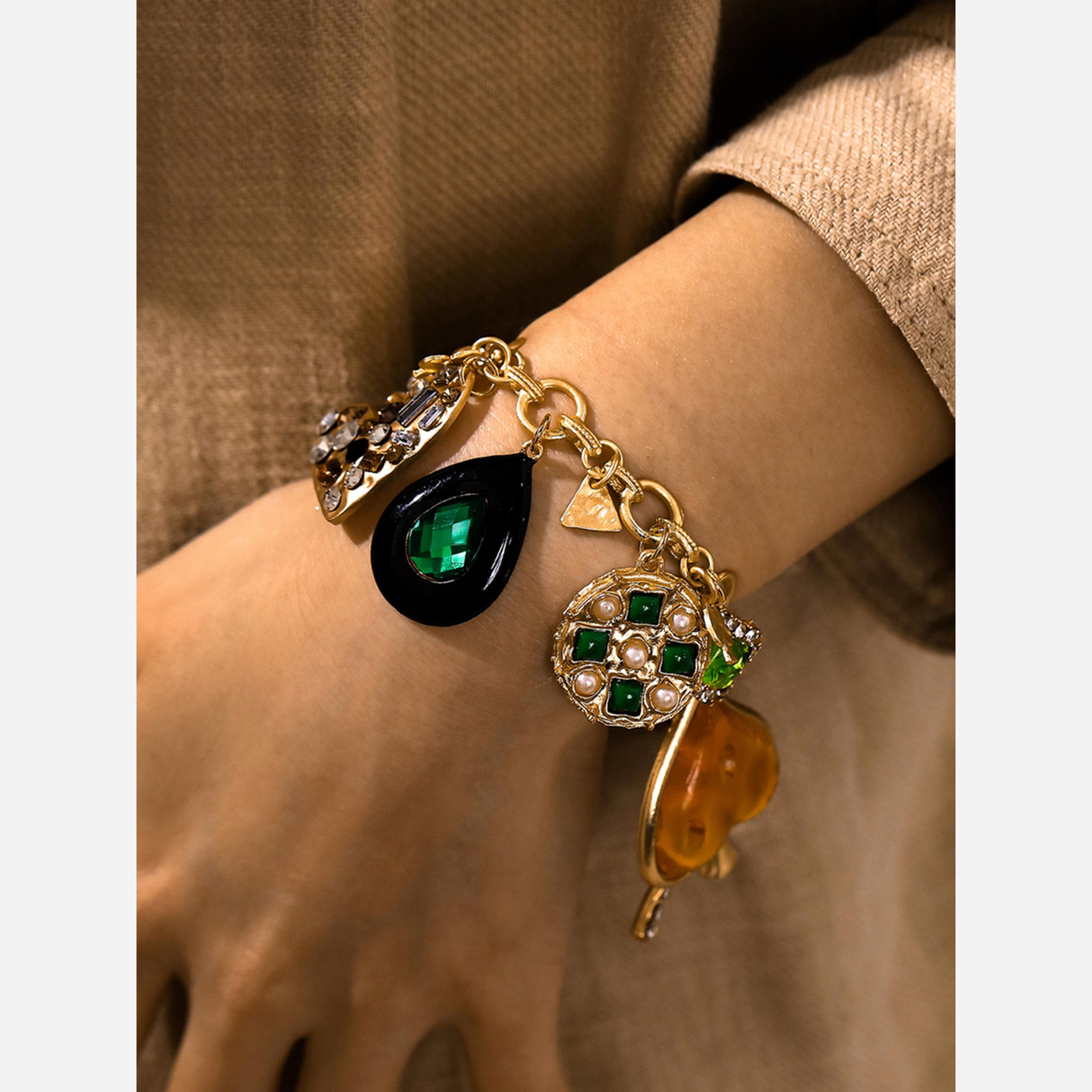 Take Two Multi Teardrop Heart Shaped Charm Bracelet-women-watchesandjewellery-jewellery-banglesandbracelets-image-2