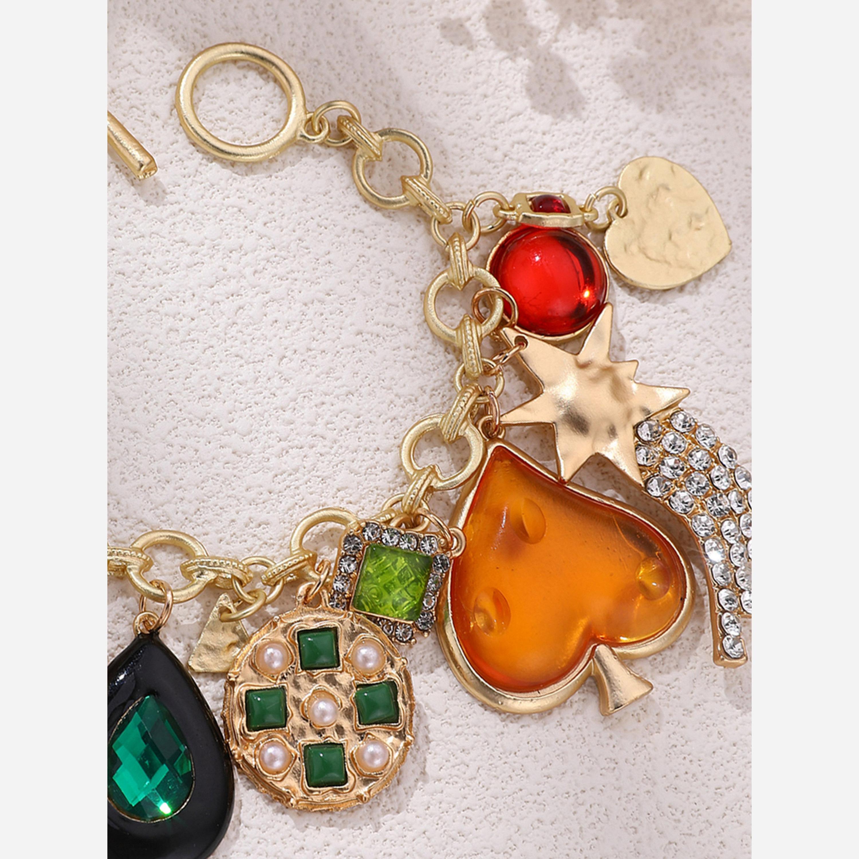 Take Two Multi Teardrop Heart Shaped Charm Bracelet-women-watchesandjewellery-jewellery-banglesandbracelets-image-5
