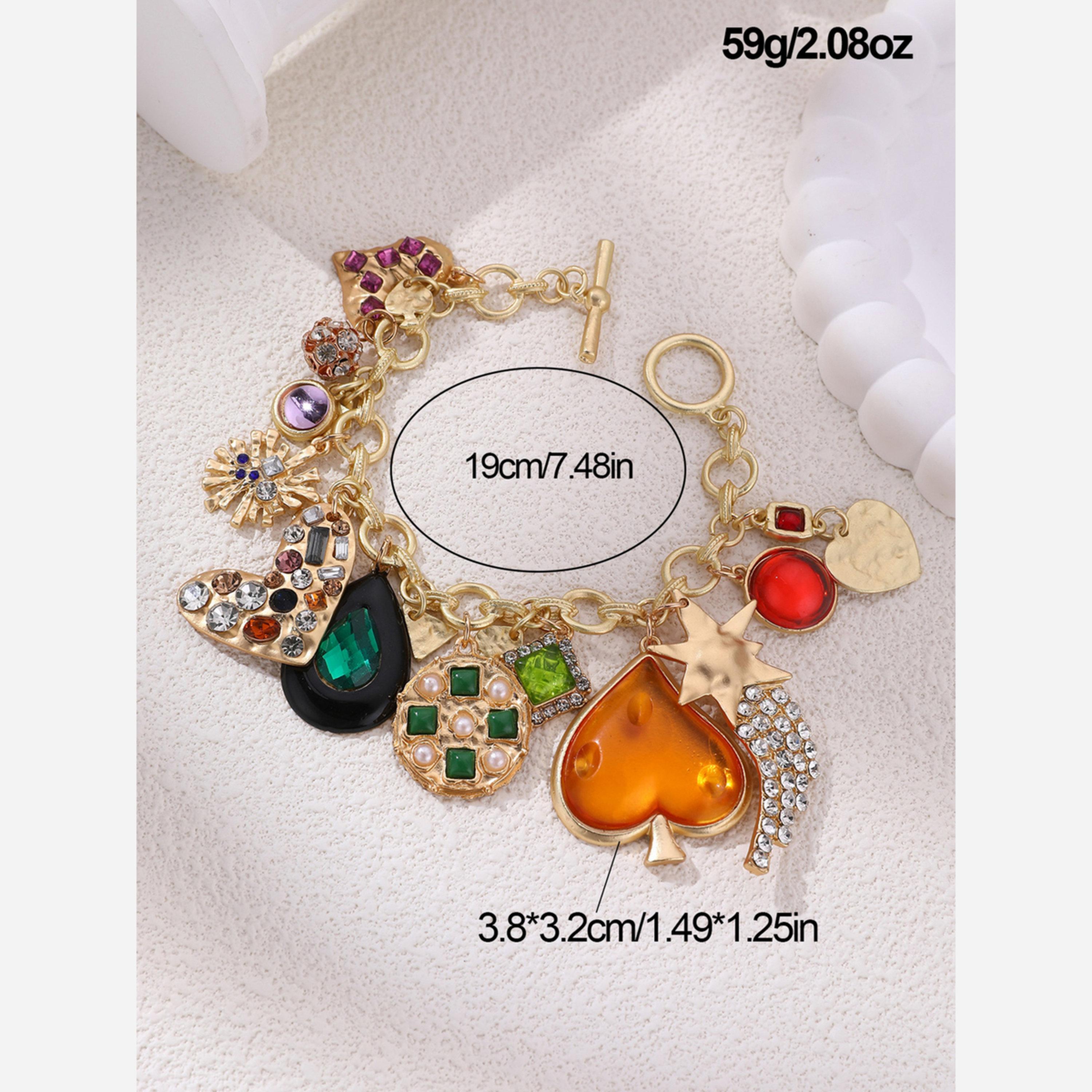 Take Two Multi Teardrop Heart Shaped Charm Bracelet-women-watchesandjewellery-jewellery-banglesandbracelets-image-6