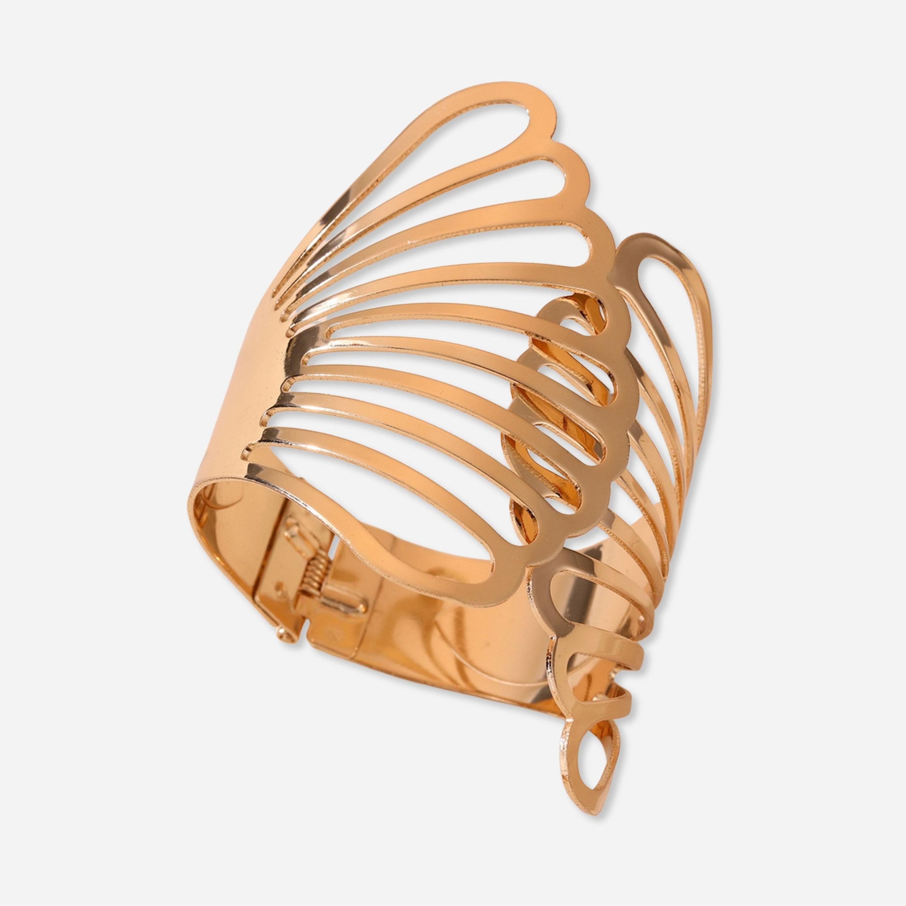 Take Two Gold Irregular Cut Out Open Bangle-women-watchesandjewellery-jewellery-banglesandbracelets-image-1