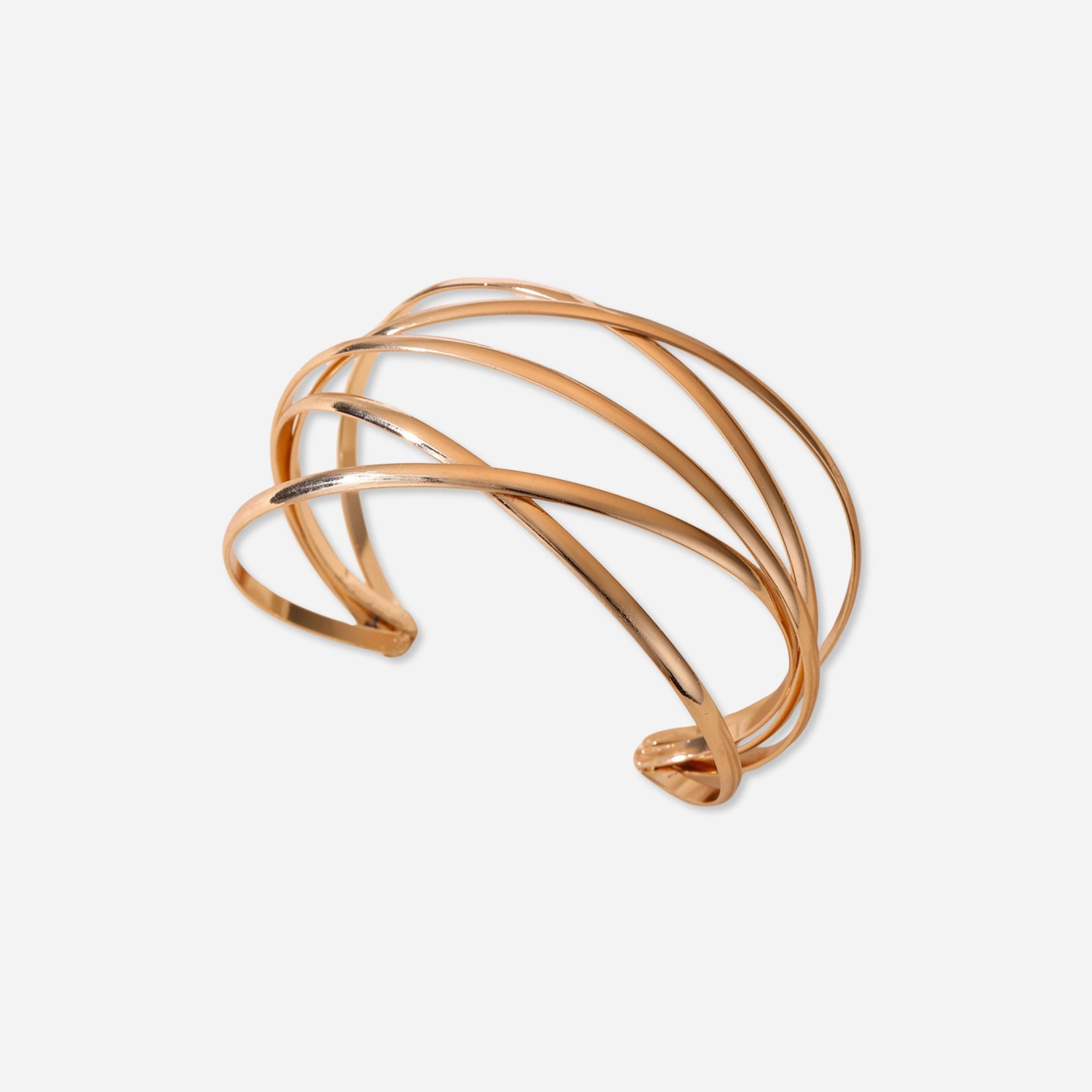 تيك تو - سوار مفتوح لون ذهبي-women-watchesandjewellery-jewellery-banglesandbracelets-image-1