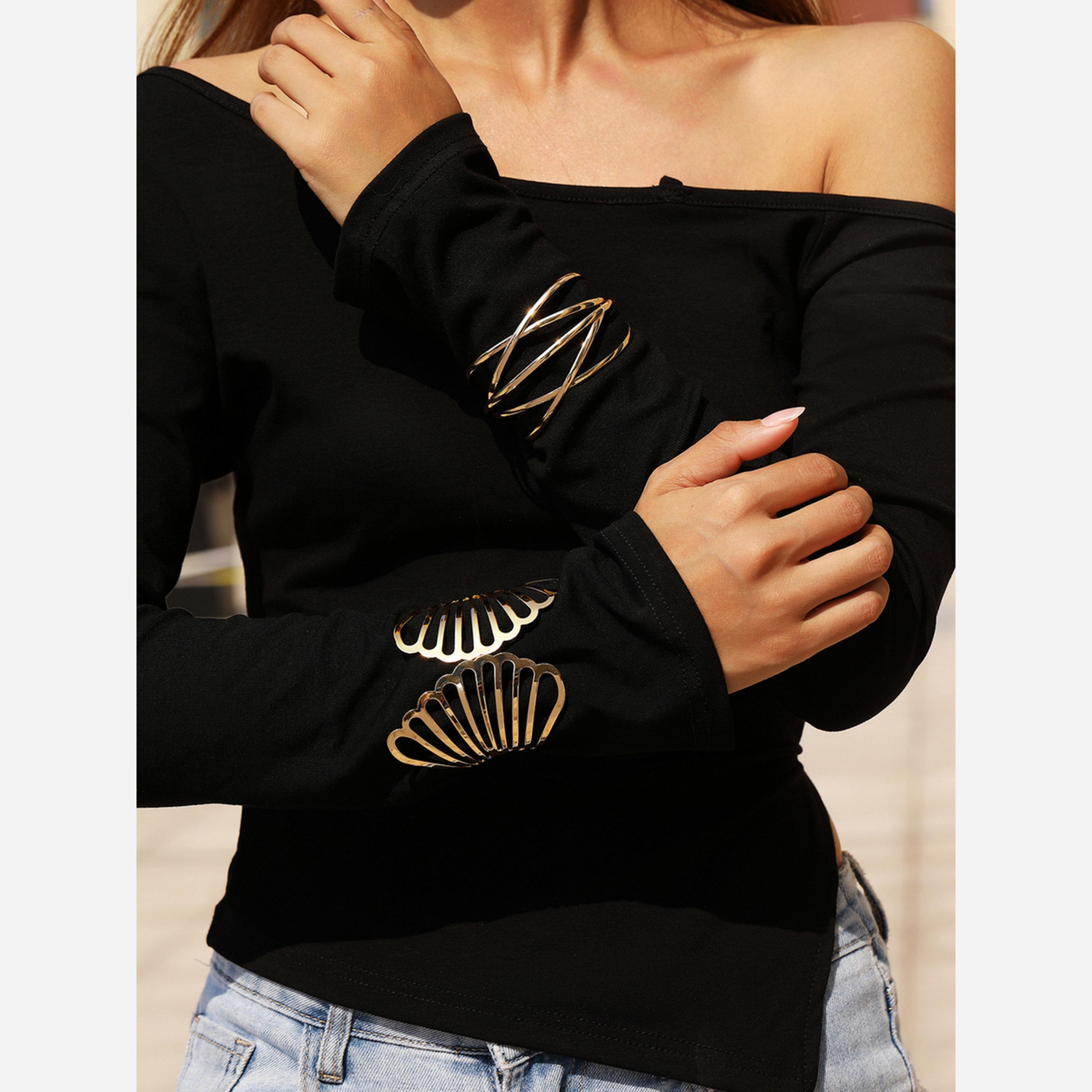 Take Two Gold Tone Open Cuff Bangle-women-watchesandjewellery-jewellery-banglesandbracelets-image-2