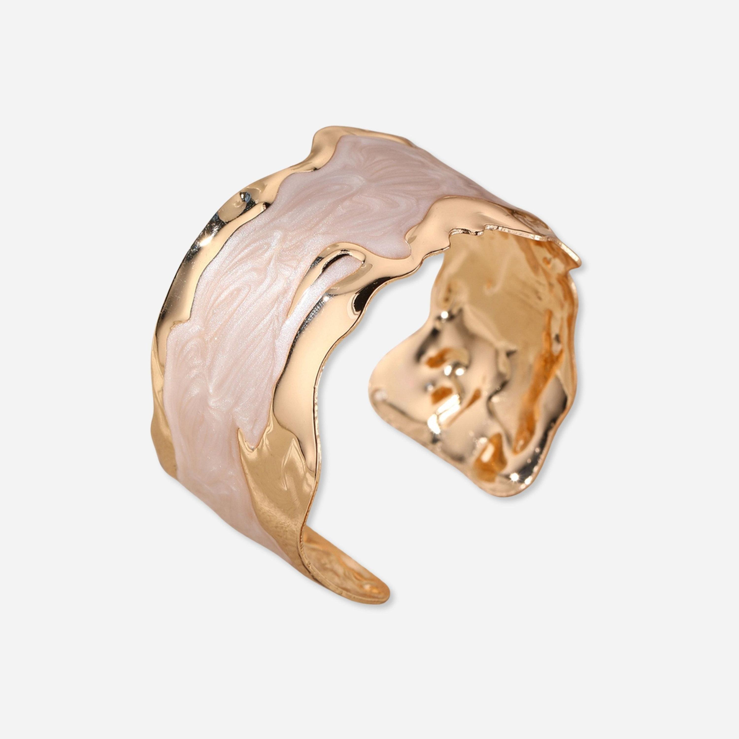 Take Two Gold Irregular Open Bangle-women-watchesandjewellery-jewellery-banglesandbracelets-image-1