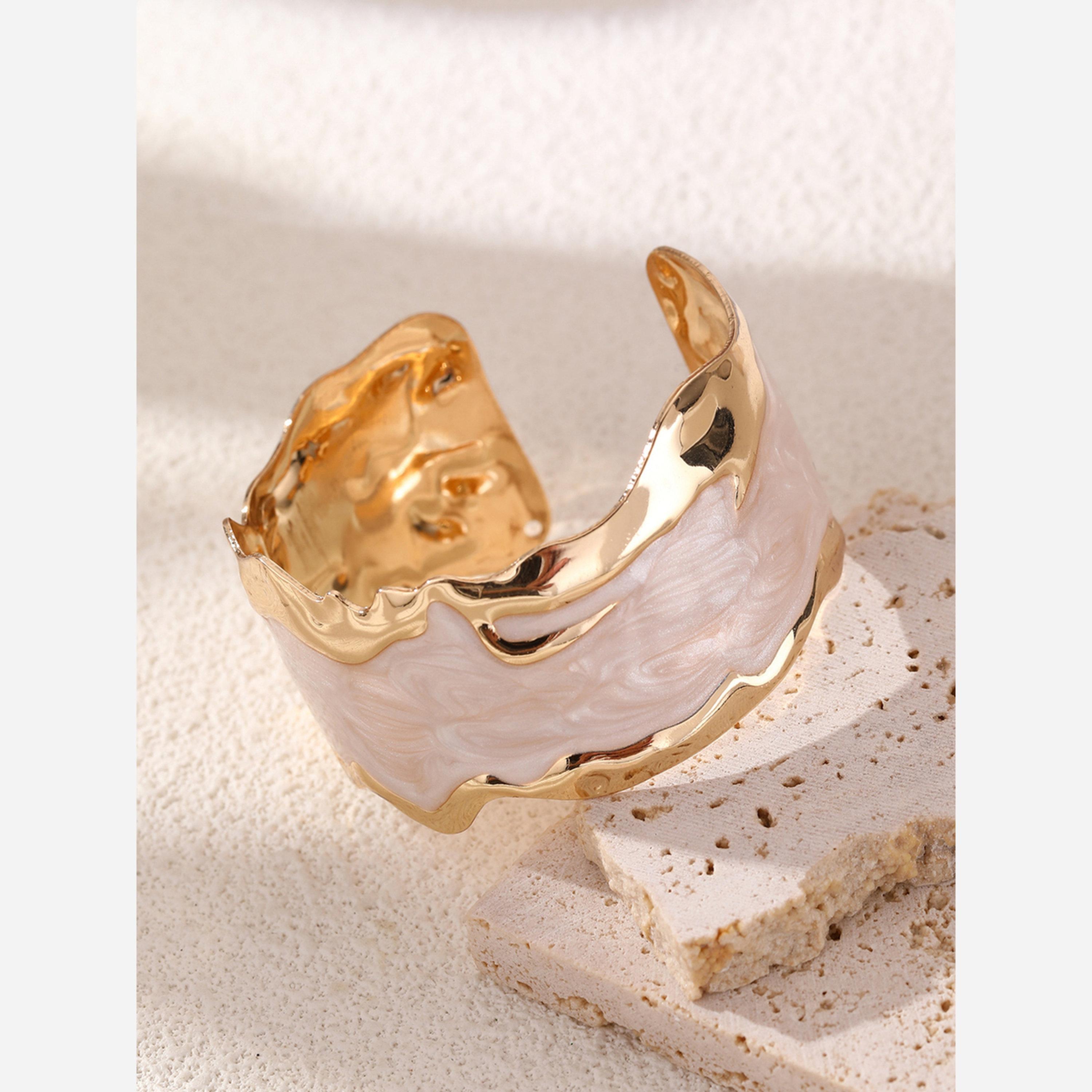 Take Two Gold Irregular Open Bangle-women-watchesandjewellery-jewellery-banglesandbracelets-image-3