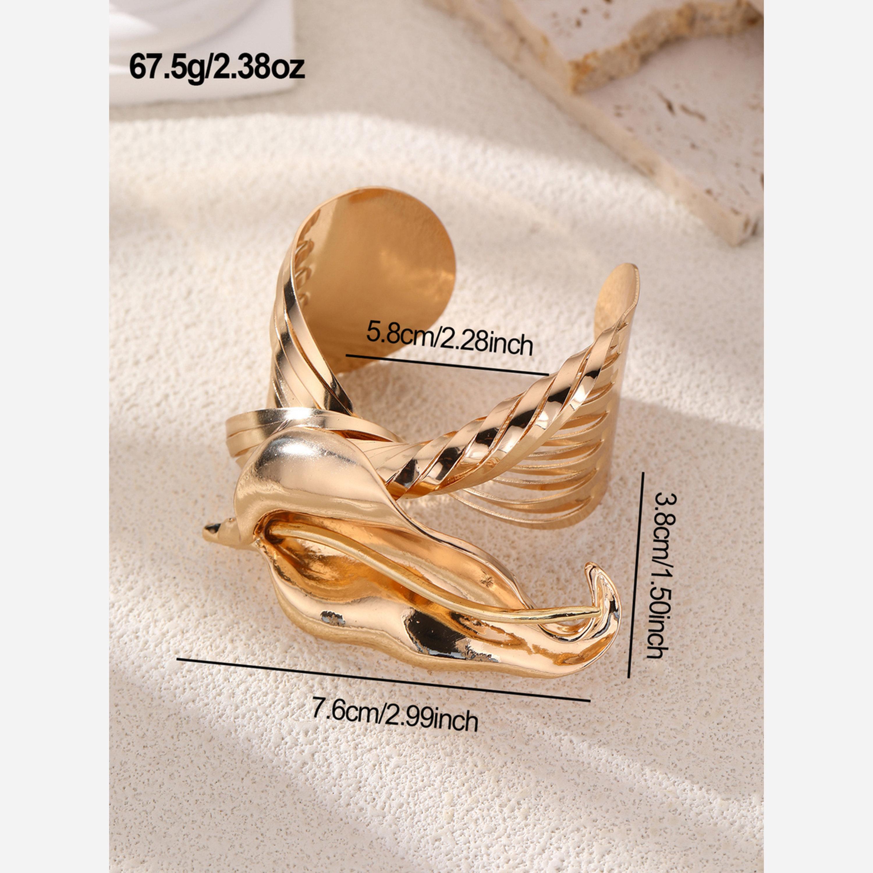 Take Two Irregular Open Leaf Cuff Bracelet-women-watchesandjewellery-jewellery-banglesandbracelets-image-5