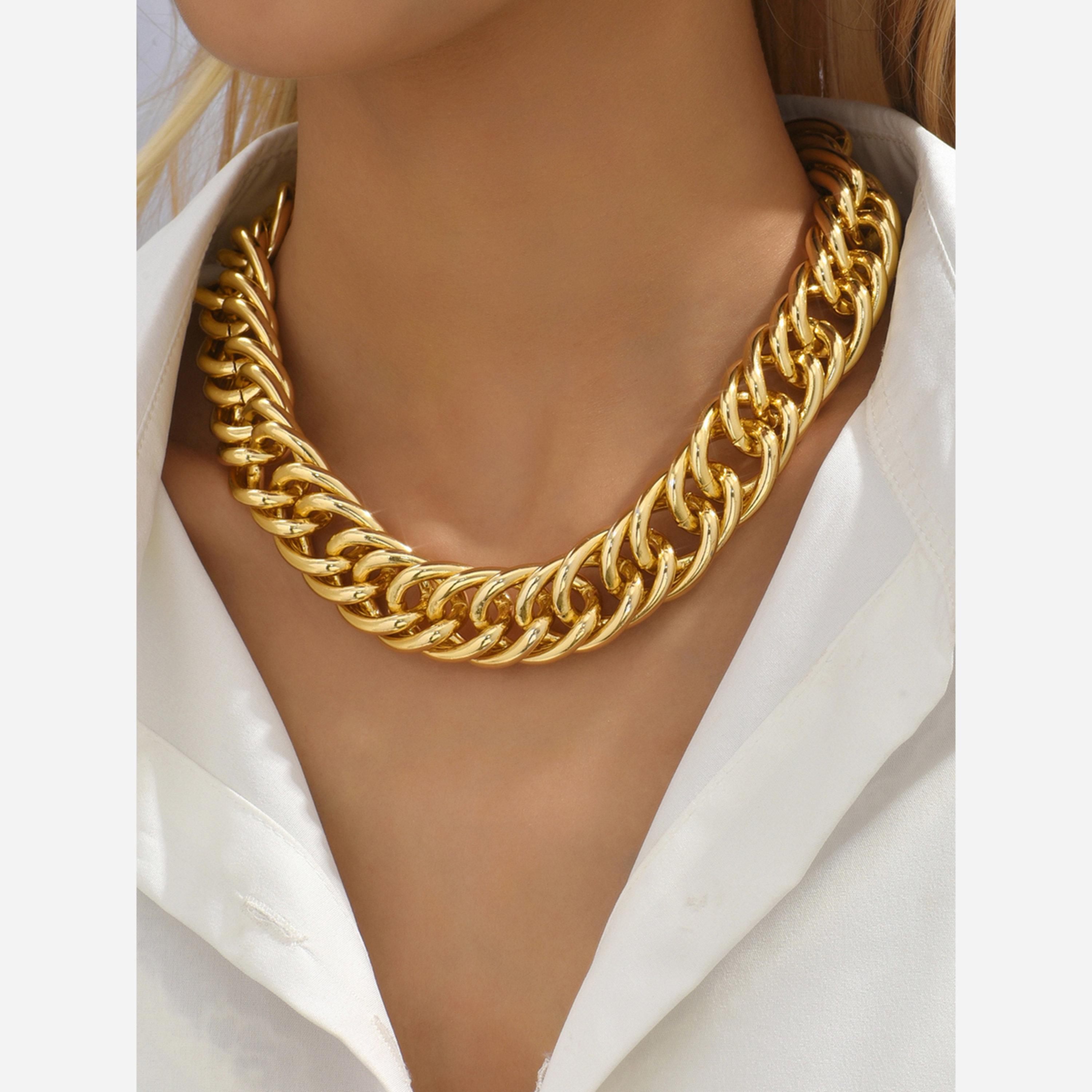Take Two Gold Chunky Chain Link Necklace-women-watchesandjewellery-jewellery-necklacesandpendants-image-3