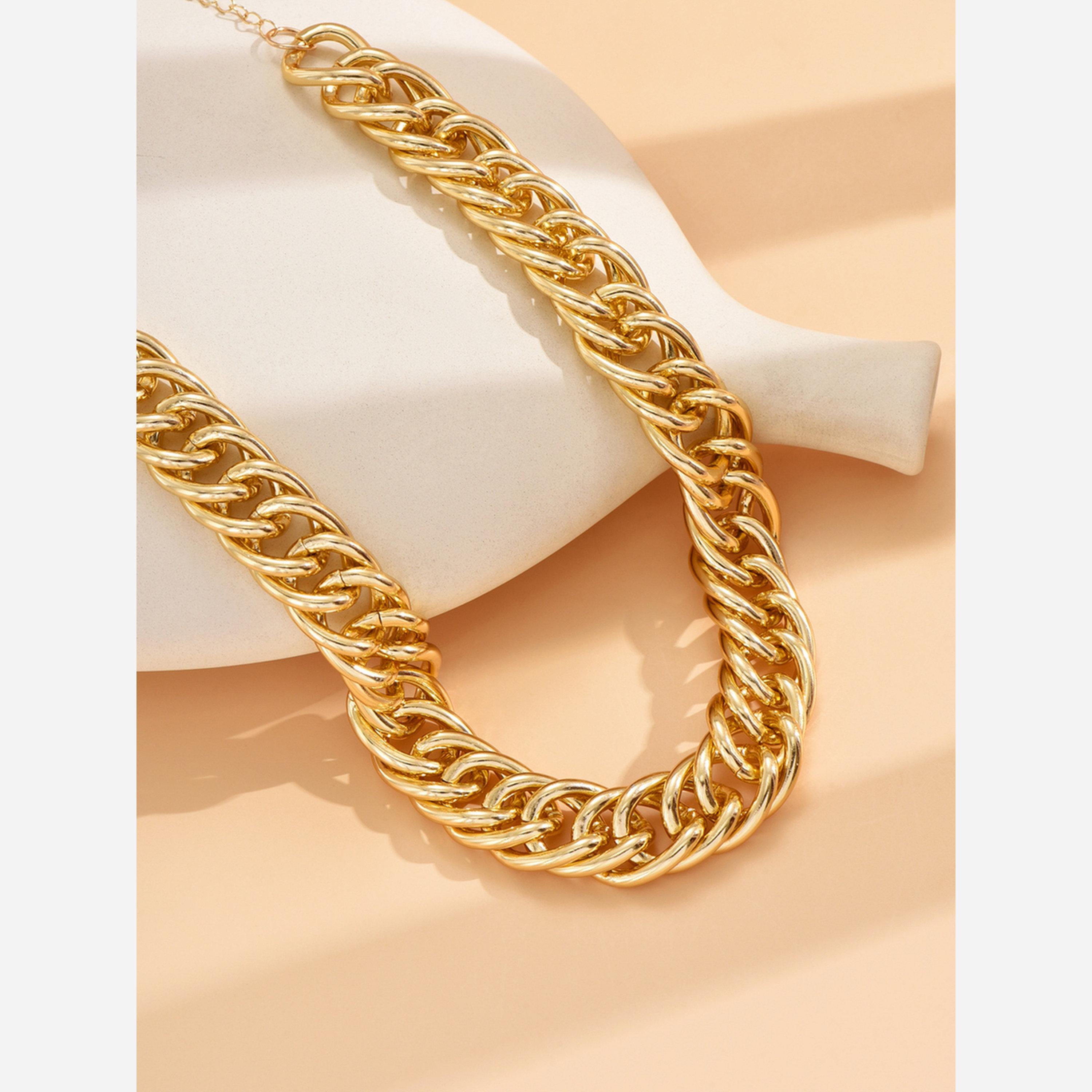 Take Two Gold Chunky Chain Link Necklace-women-watchesandjewellery-jewellery-necklacesandpendants-image-5