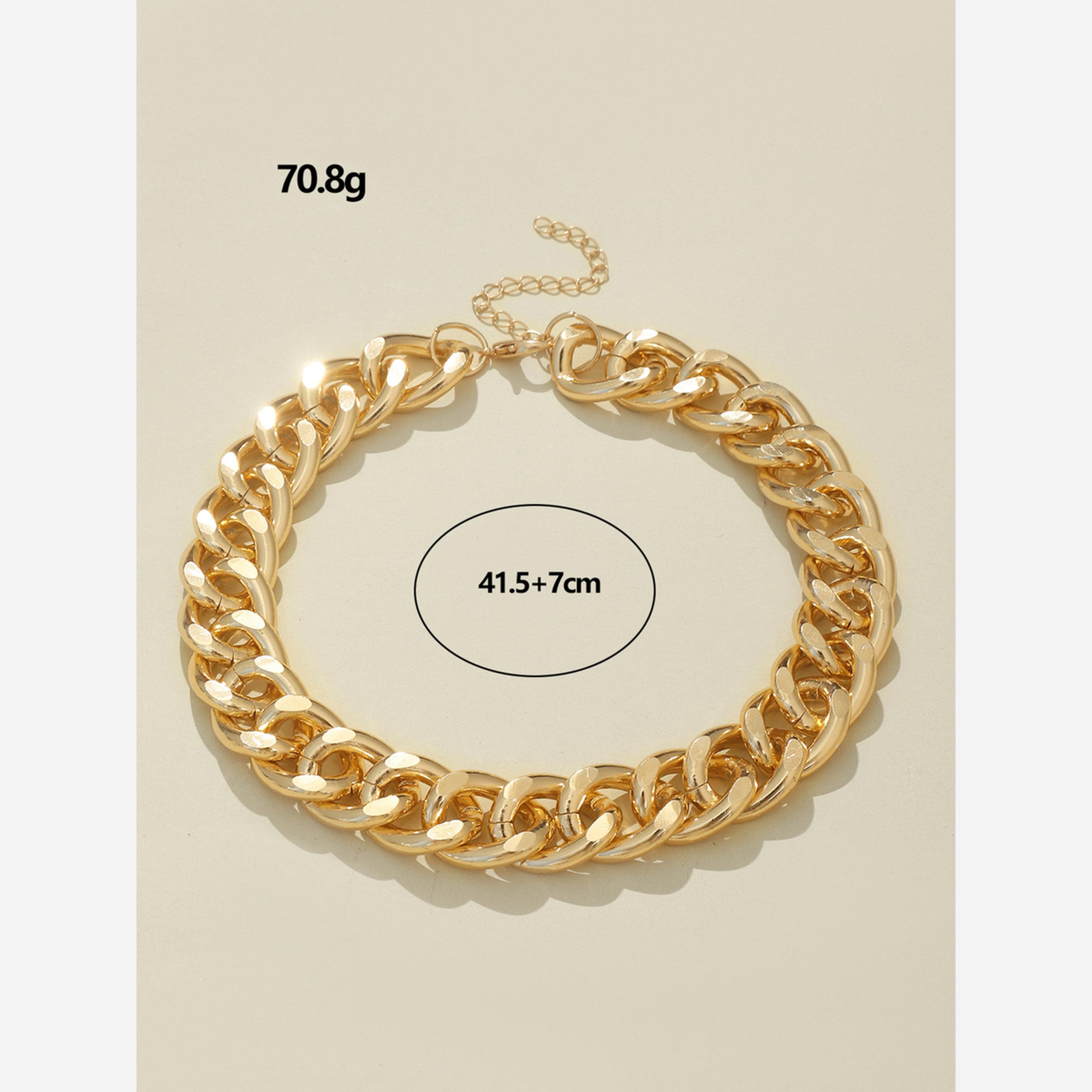 تيك تو - قلادة ذهبية بسلسلة سميكة-women-watchesandjewellery-jewellery-necklacesandpendants-image-4