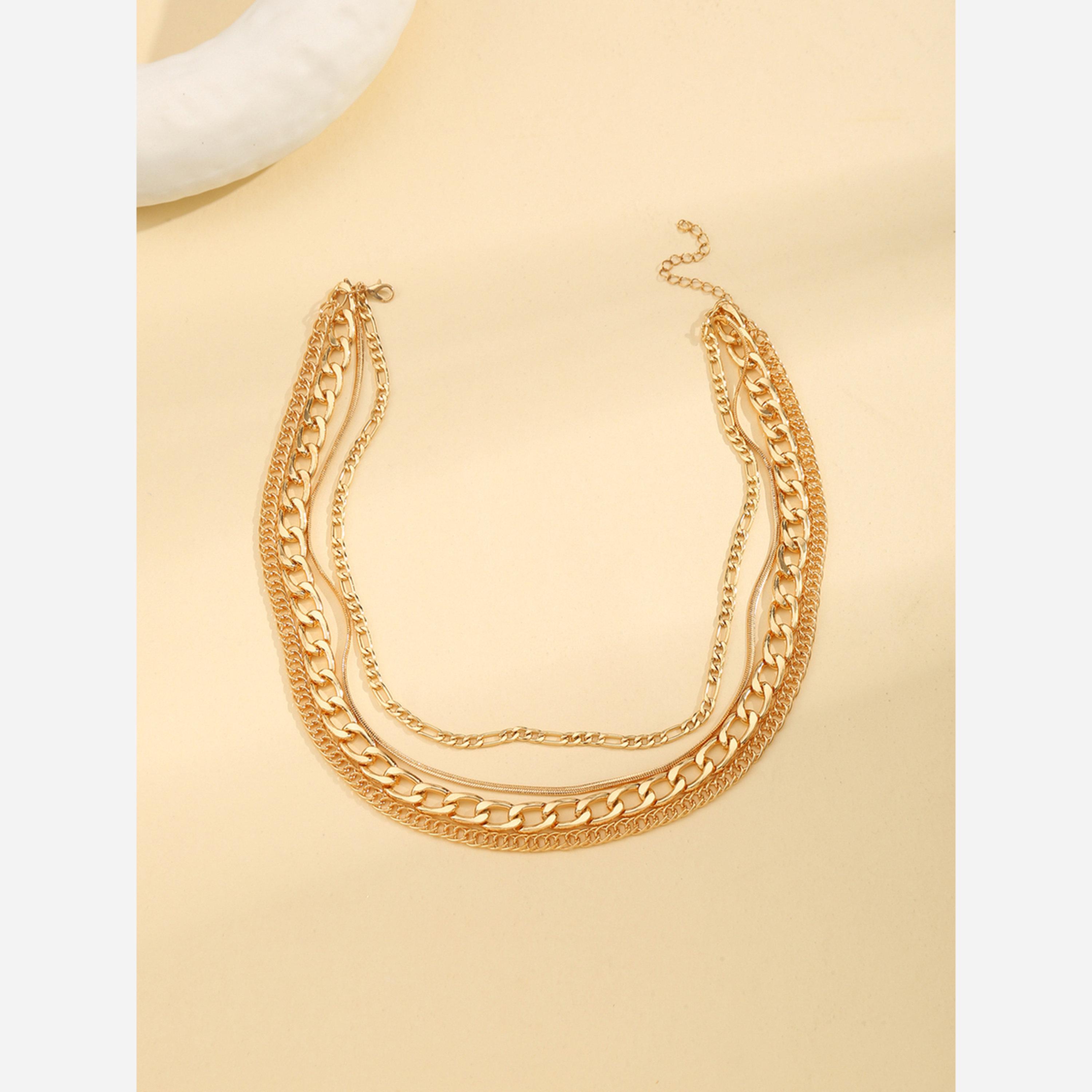 Take Two Set of 4 - Gold Chunky Chain Link Necklace-women-watchesandjewellery-jewellery-necklacesandpendants-image-5