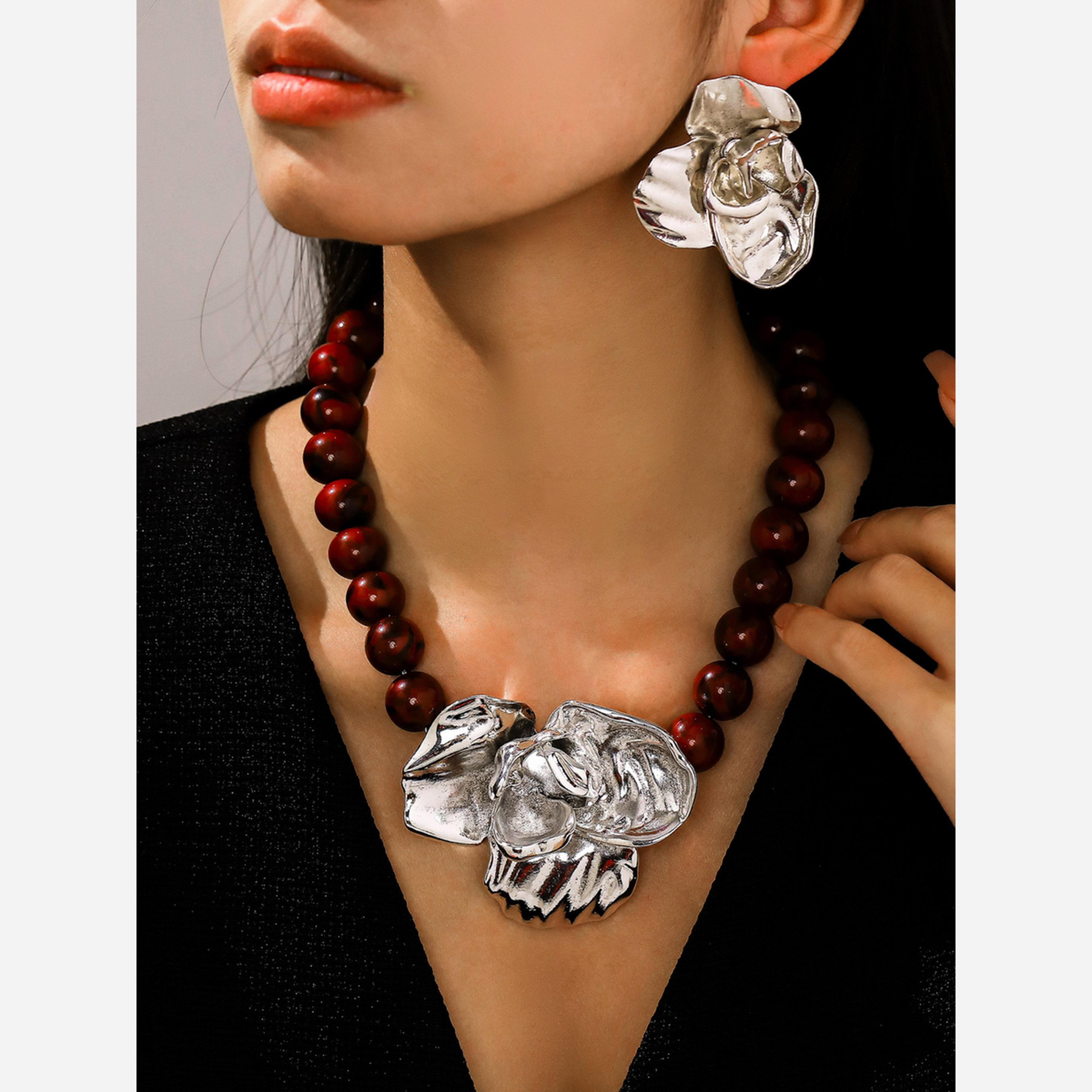 Take Two Silver 3D Flower Earrings-women-watchesandjewellery-jewellery-earrings-image-2