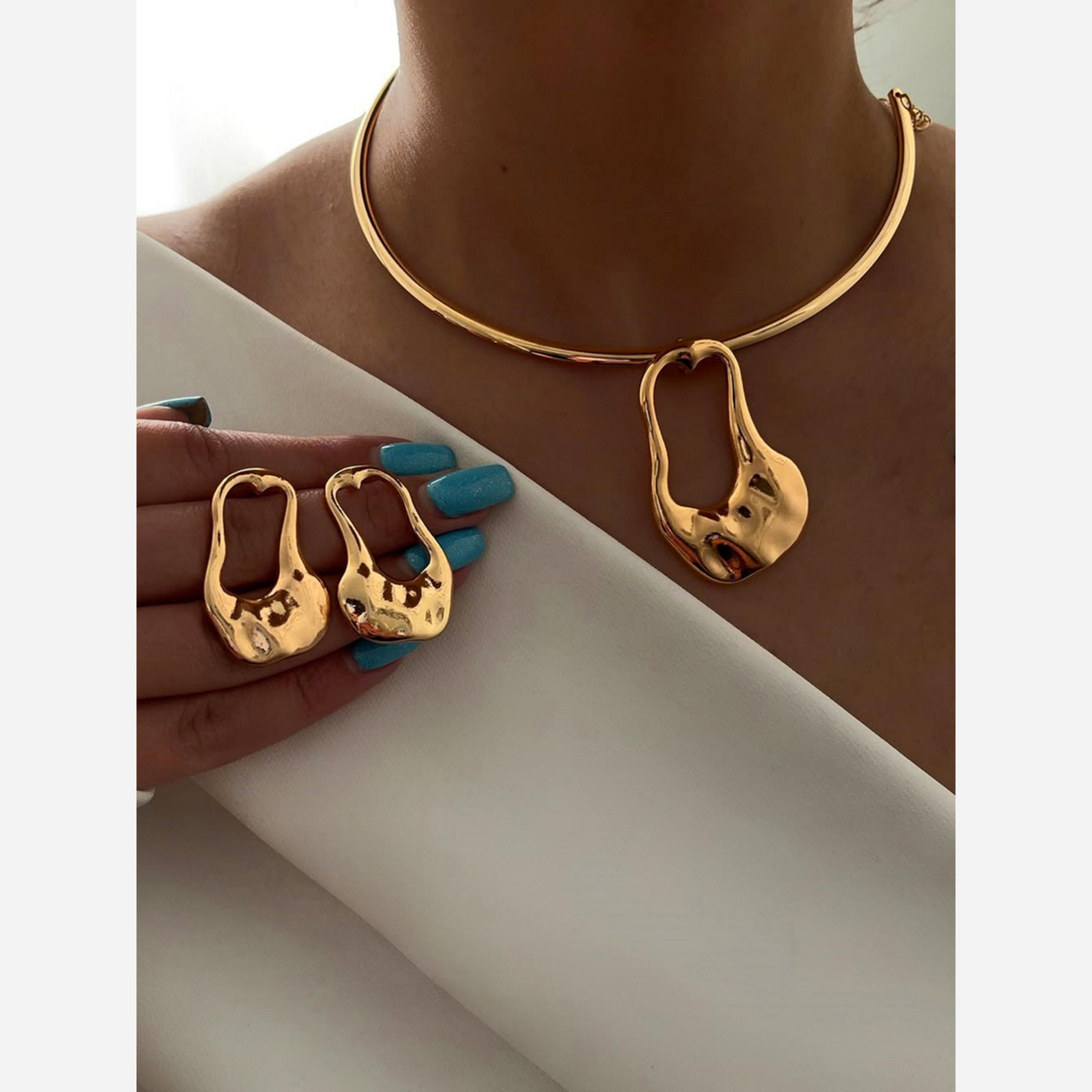 تيك تو - قلادة تشوكر لون ذهبي-women-watchesandjewellery-jewellery-necklacesandpendants-image-2