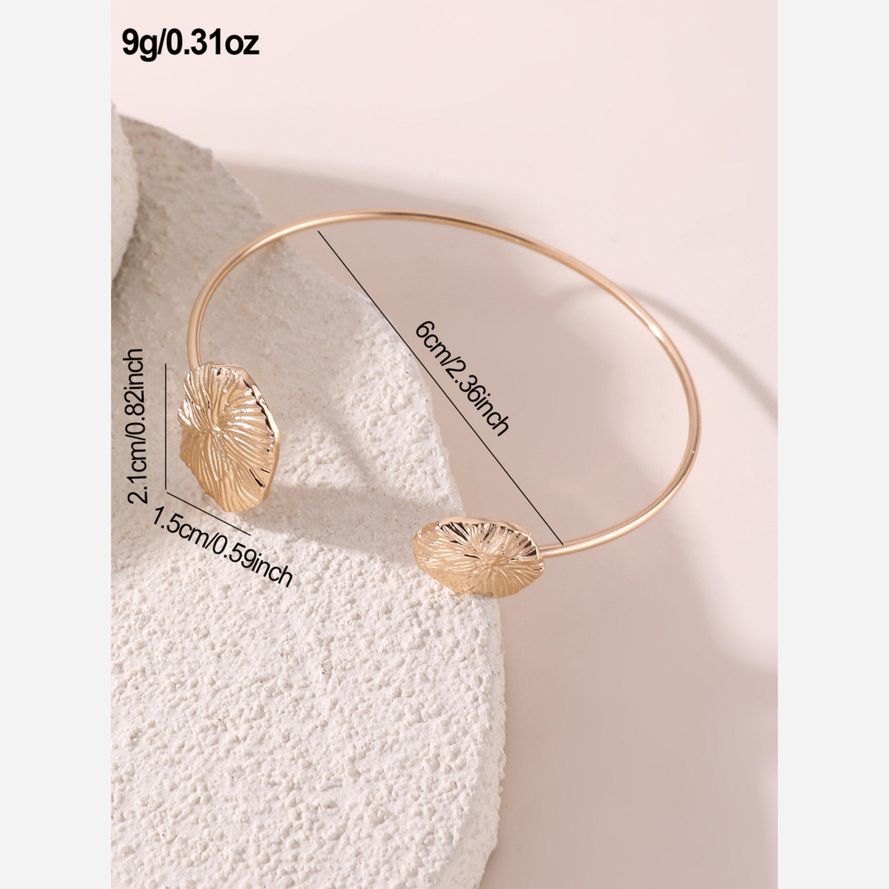 تيك تو - طقم من قطعتين - سوار وخاتم ذهبي مفتوح غير منتظم-women-watchesandjewellery-jewellery-jewellerysets-image-2