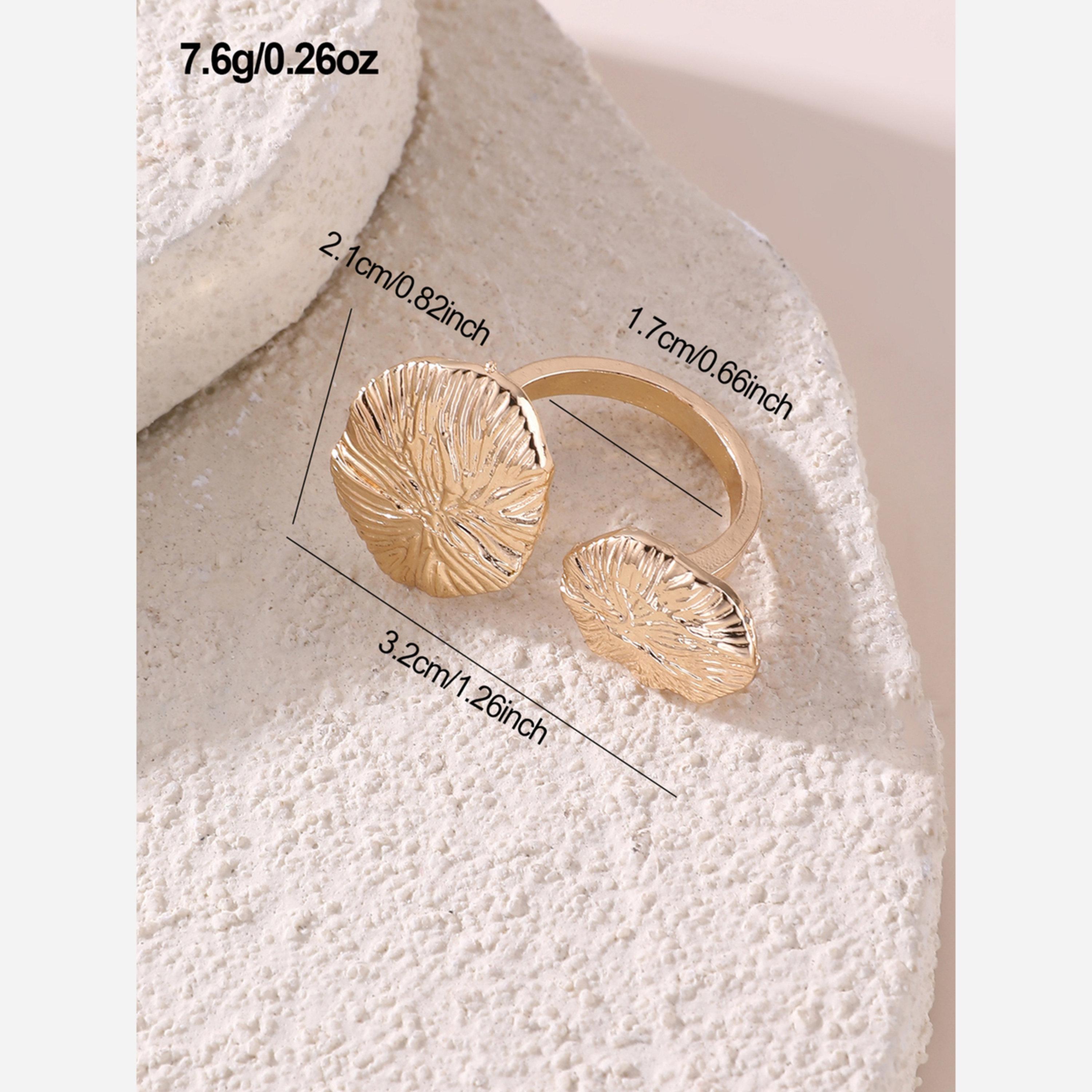 تيك تو - طقم من قطعتين - سوار وخاتم ذهبي مفتوح غير منتظم-women-watchesandjewellery-jewellery-jewellerysets-image-3