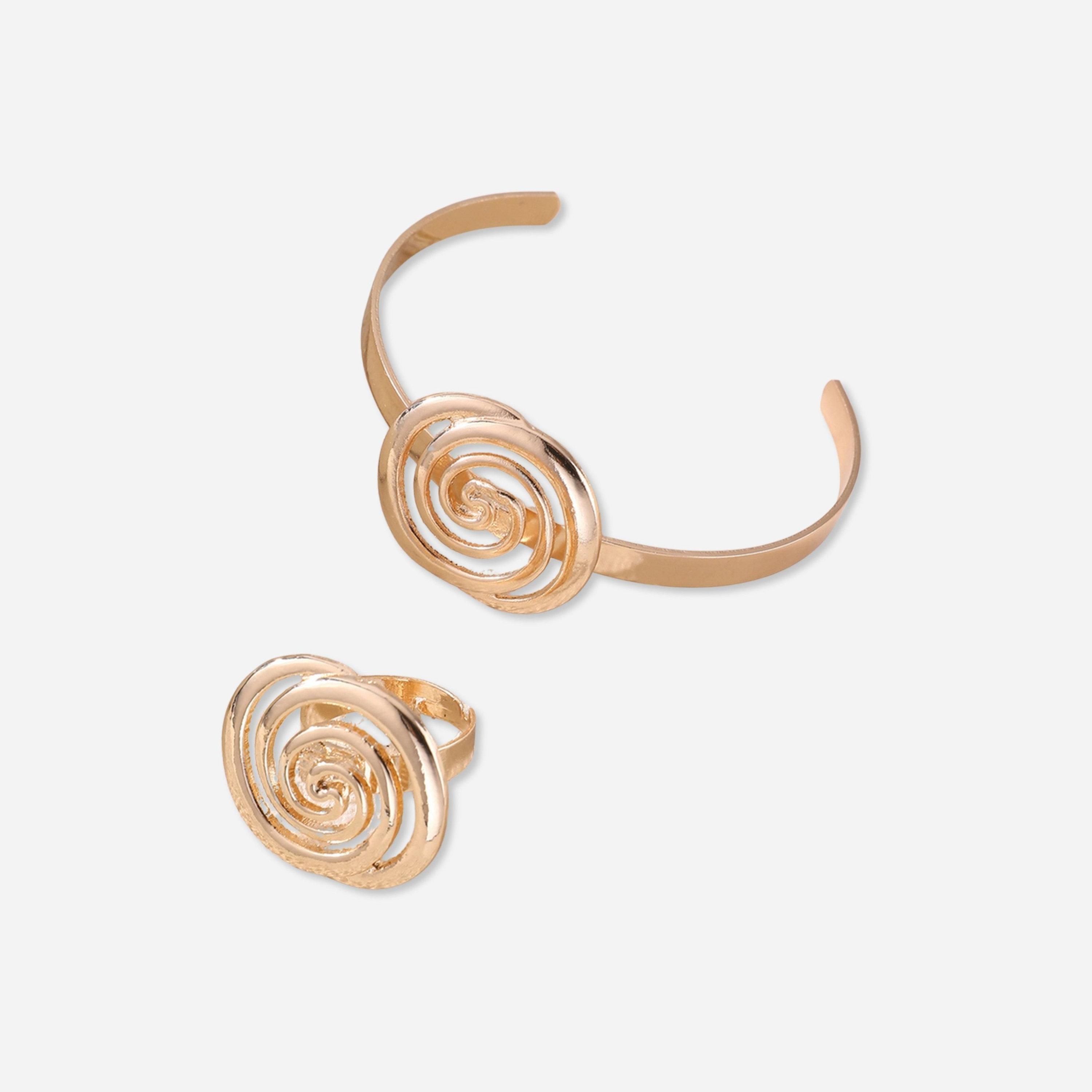 Take Two Set of 2 - Circle Open Bangle and Ring-women-watchesandjewellery-jewellery-jewellerysets-image-1