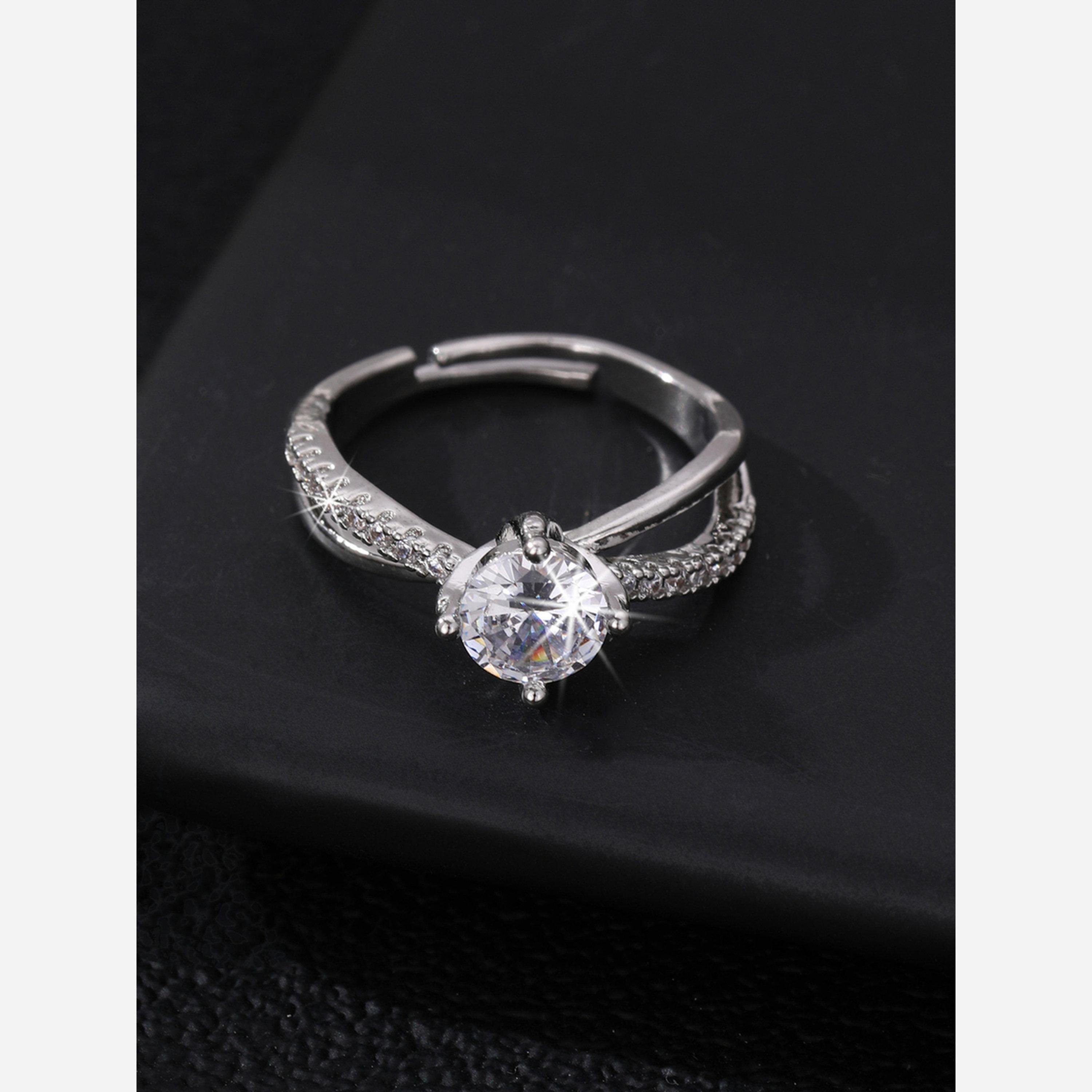 Take Two Silver Rhinestone Embellished Ring-women-watchesandjewellery-jewellery-rings-image-3