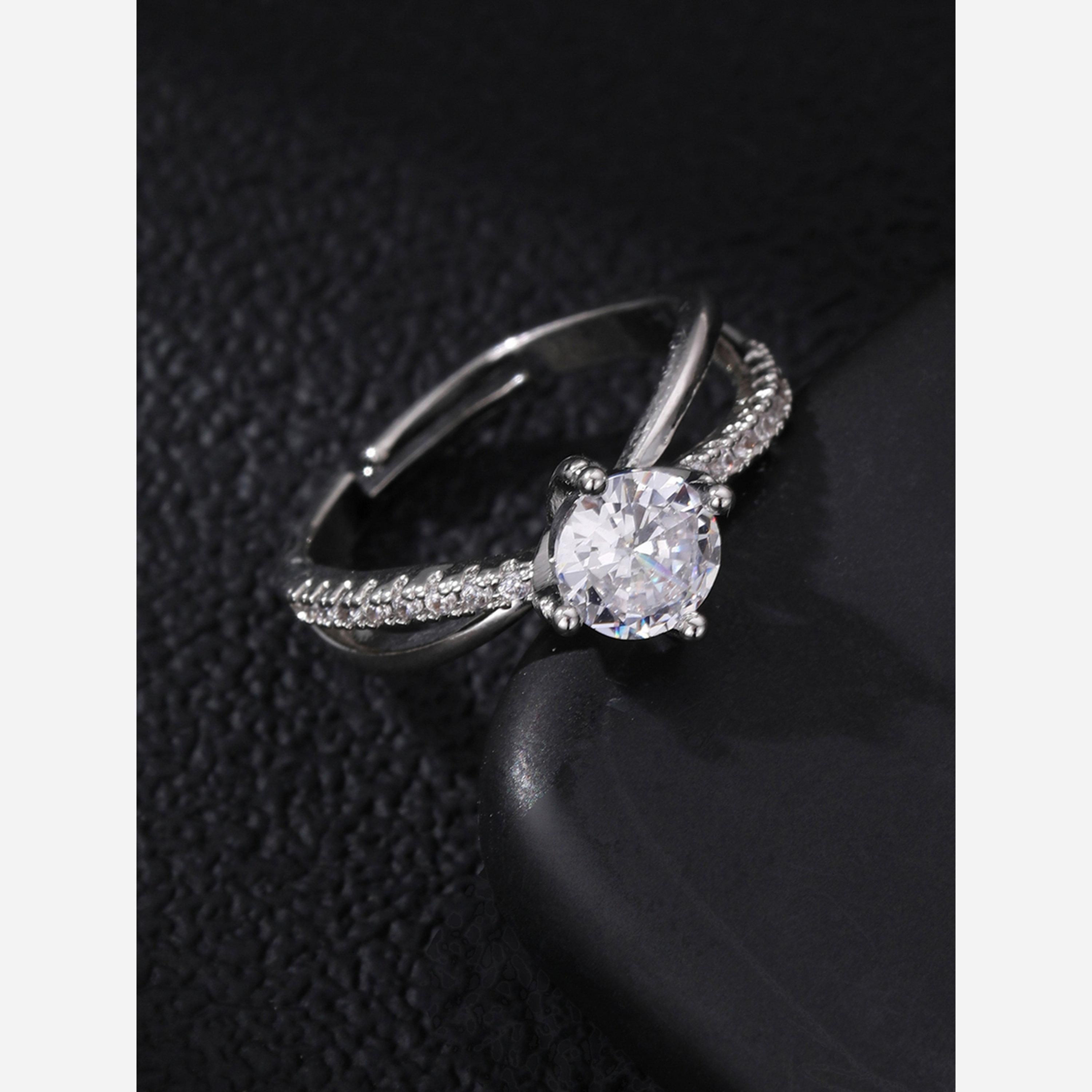Take Two Silver Rhinestone Embellished Ring-women-watchesandjewellery-jewellery-rings-image-4