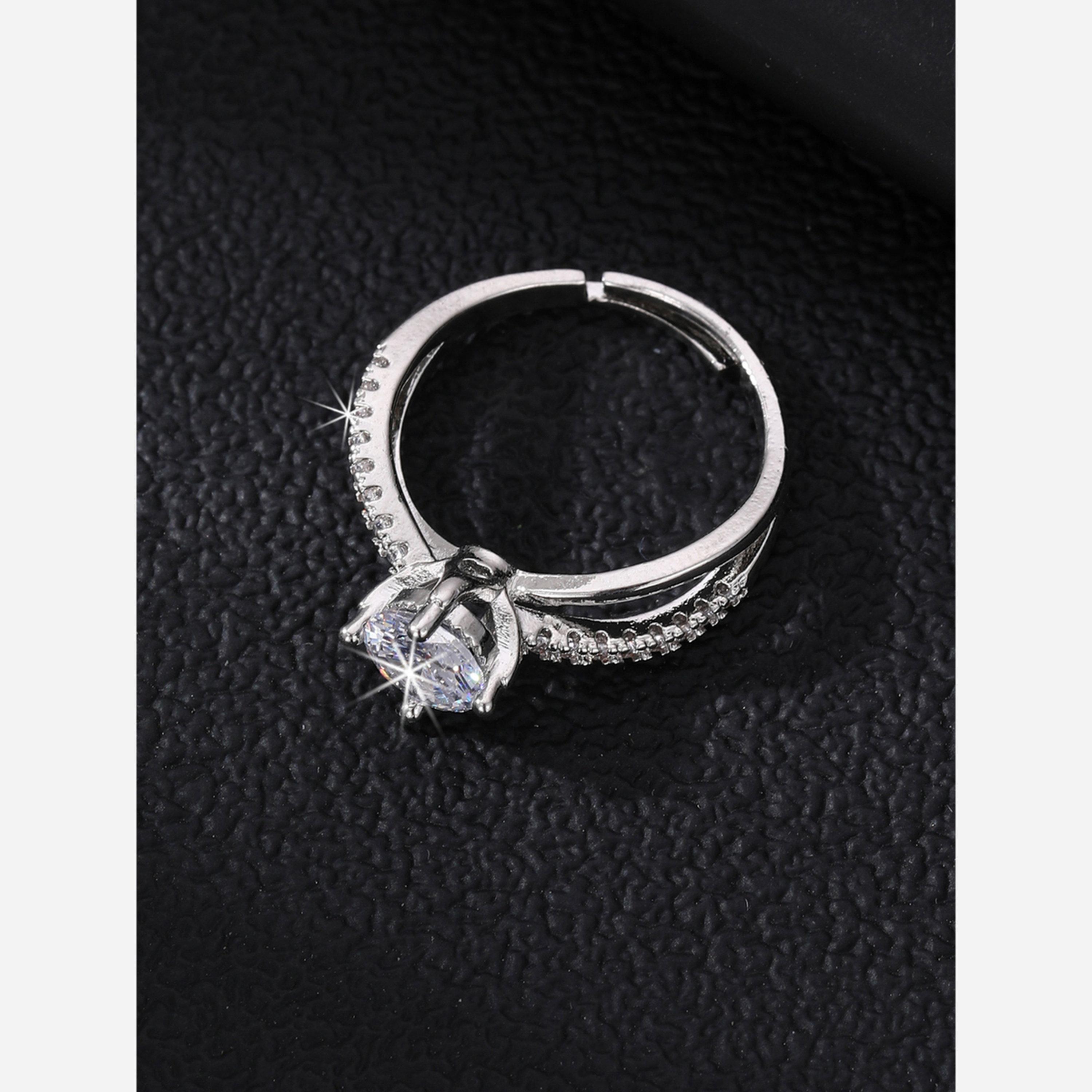 Take Two Silver Rhinestone Embellished Ring-women-watchesandjewellery-jewellery-rings-image-5