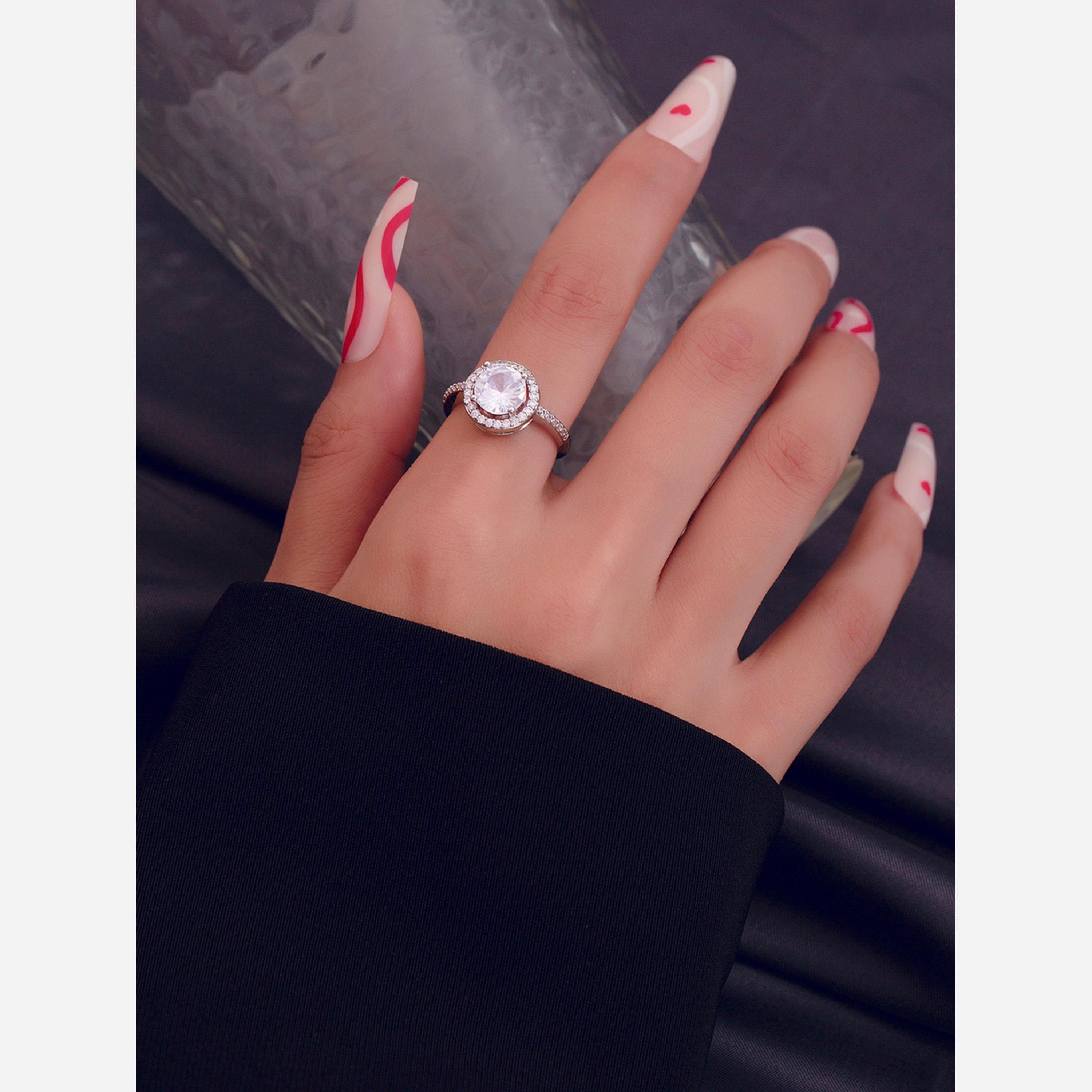 تيك تو - خاتم فضي مرصع بأحجار الراين-women-watchesandjewellery-jewellery-rings-image-2