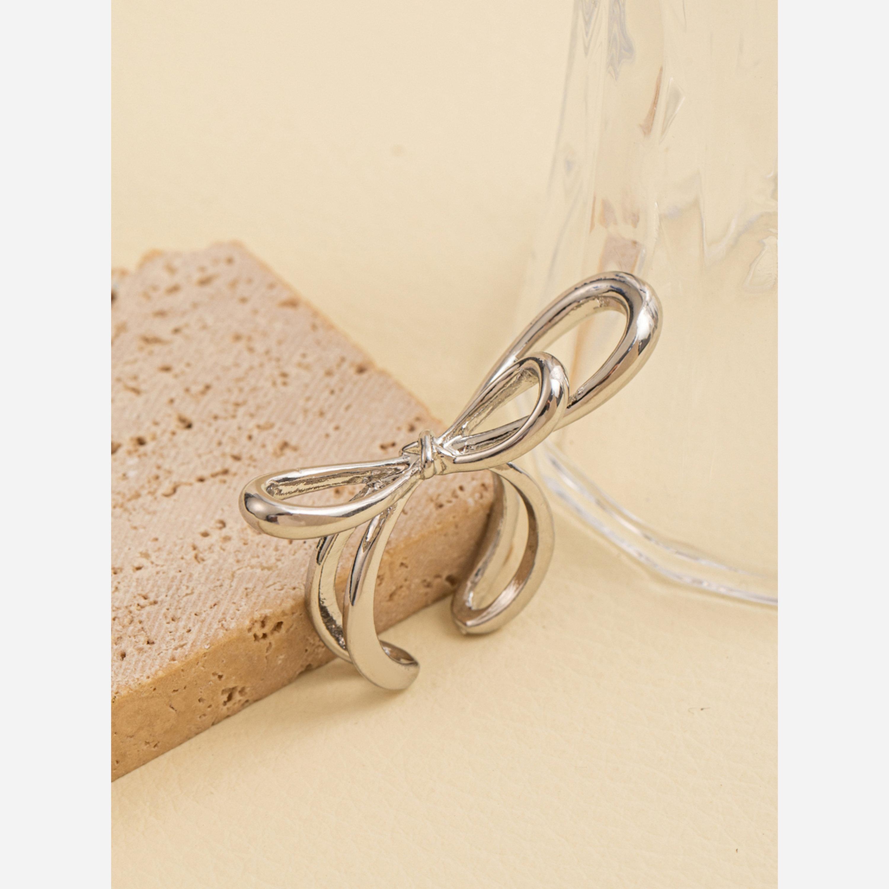 Take Two Silver Bow Open Ring-women-watchesandjewellery-jewellery-rings-image-3