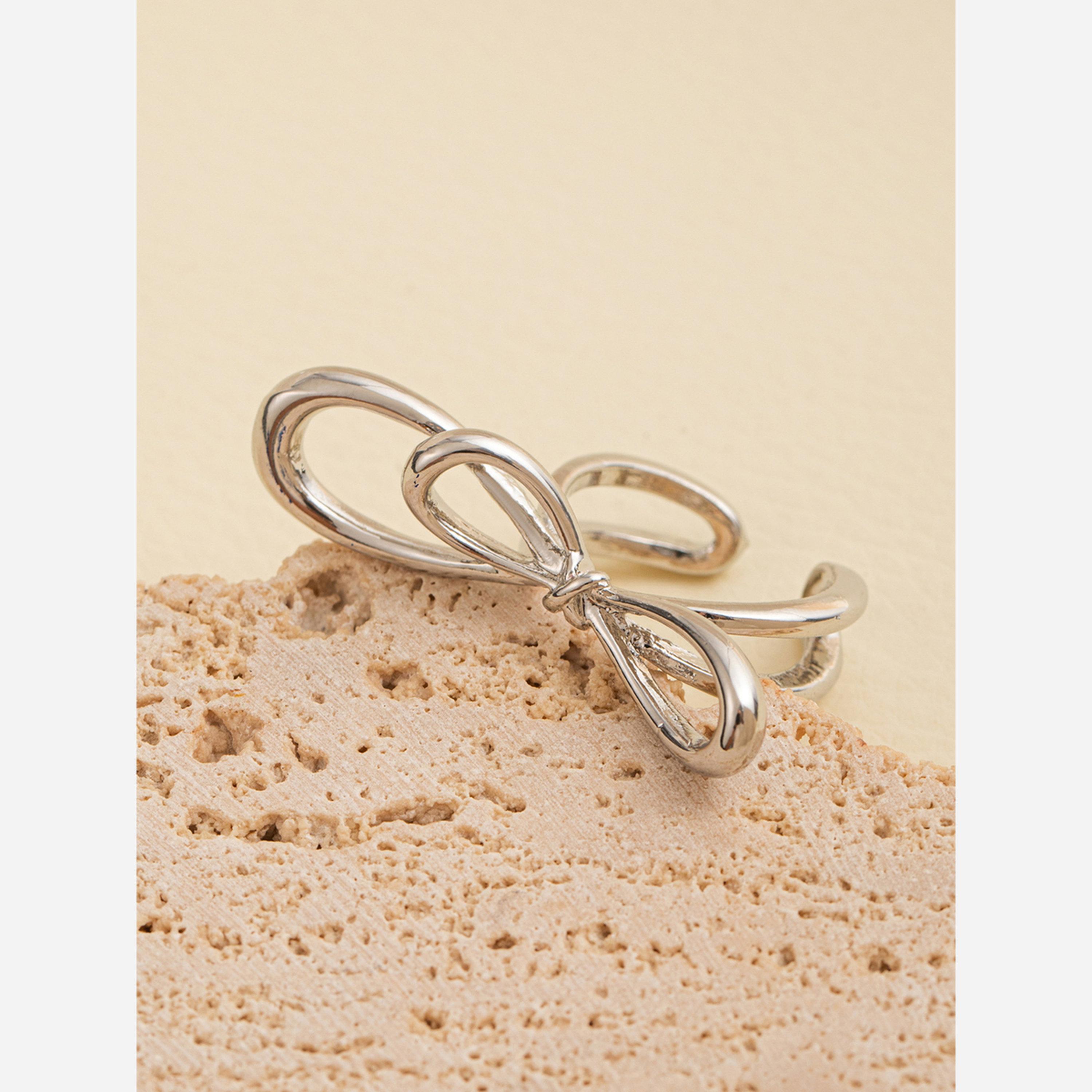 Take Two Silver Bow Open Ring-women-watchesandjewellery-jewellery-rings-image-5