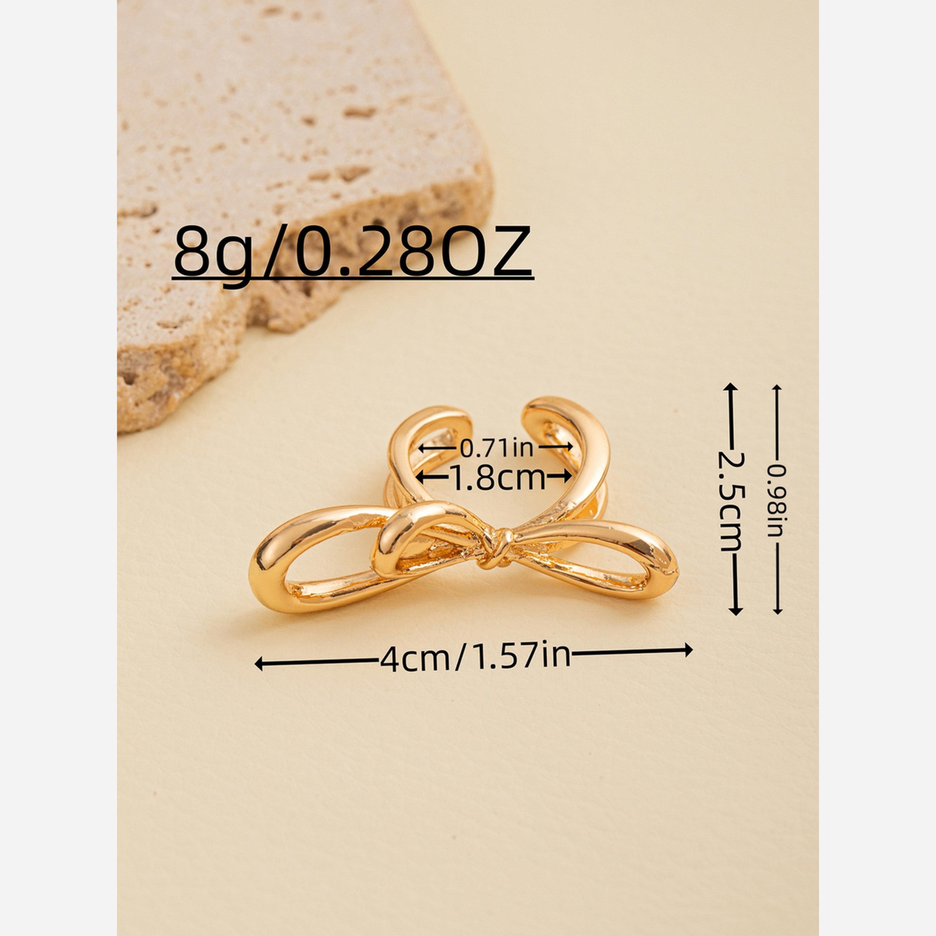 تيك تو - خاتم ذهبي مفتوح على شكل فيونكة-women-watchesandjewellery-jewellery-rings-image-1