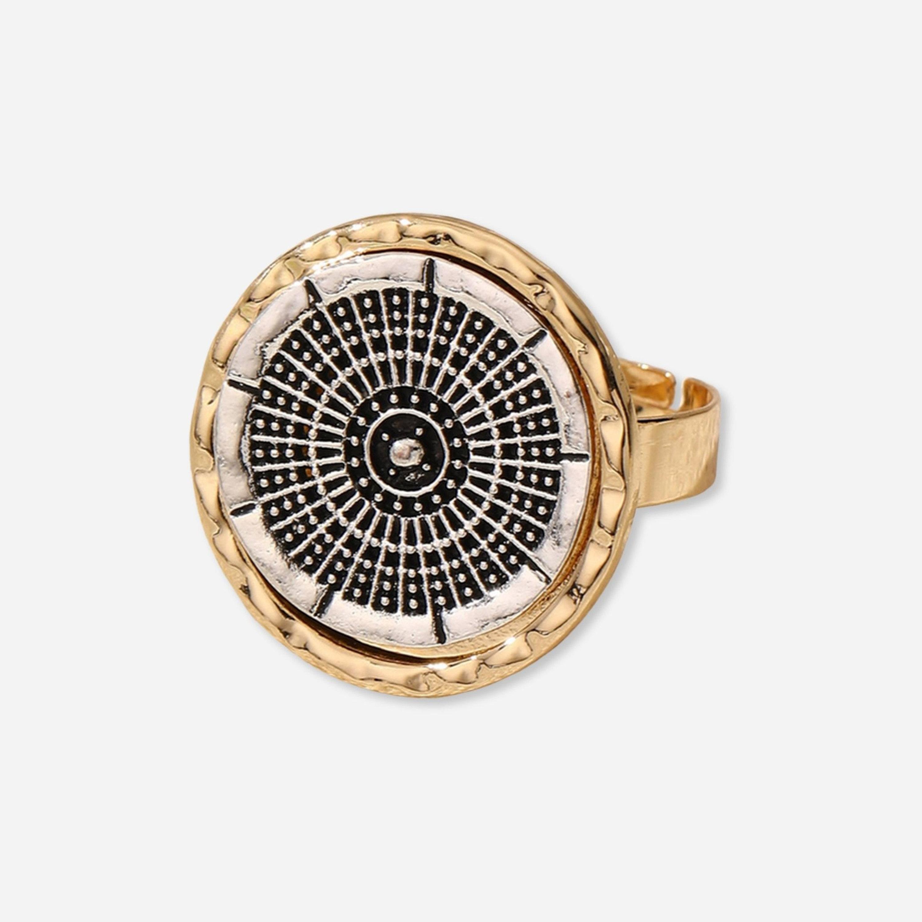 Take Two Round Ring with Geometric Mandala Design-women-watchesandjewellery-jewellery-rings-image-1