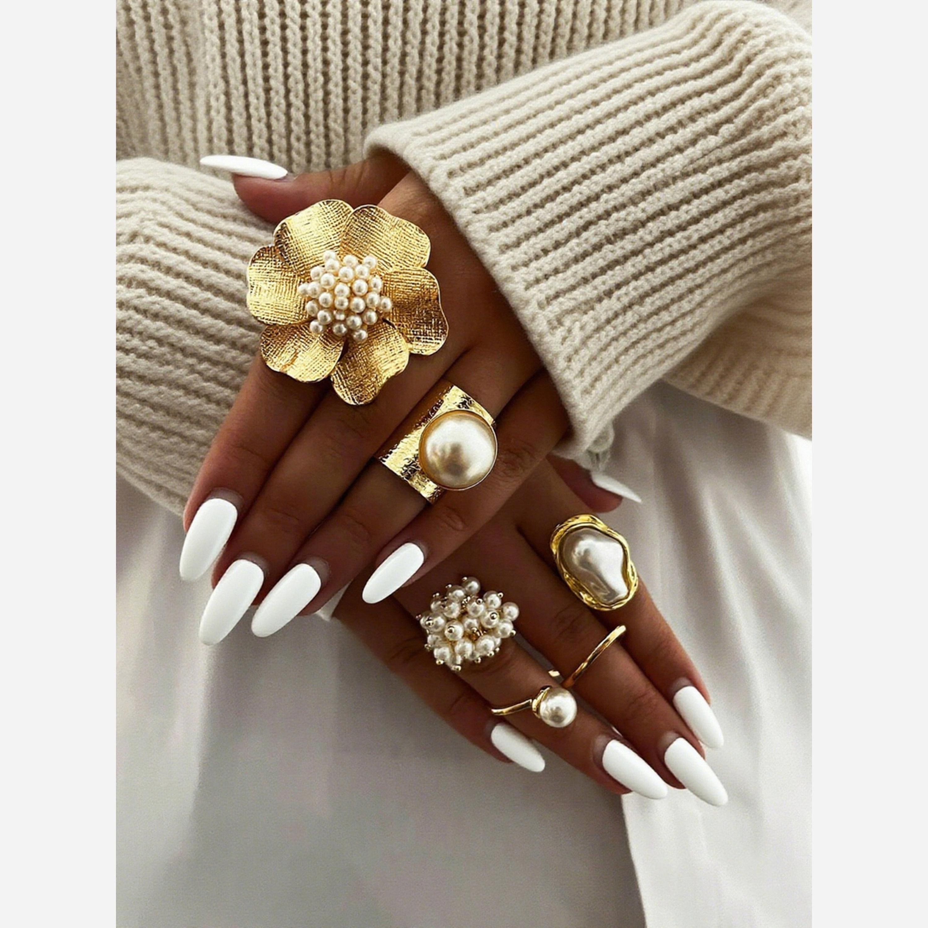 تيك تو - خاتم مزين باللؤلؤ الصناعي-women-watchesandjewellery-jewellery-rings-image-2