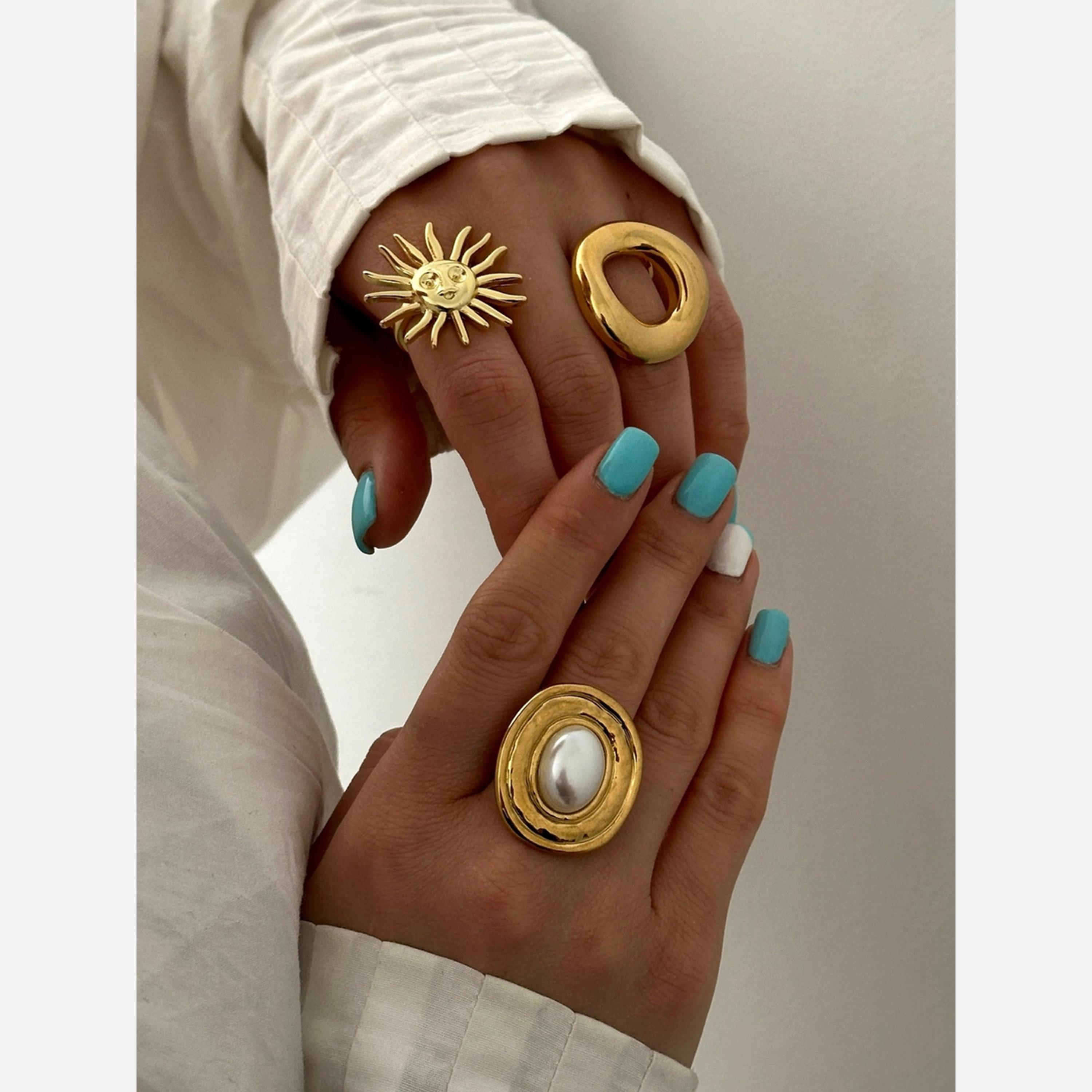 Take Two Gold Open Circle Ring-women-watchesandjewellery-jewellery-rings-image-2