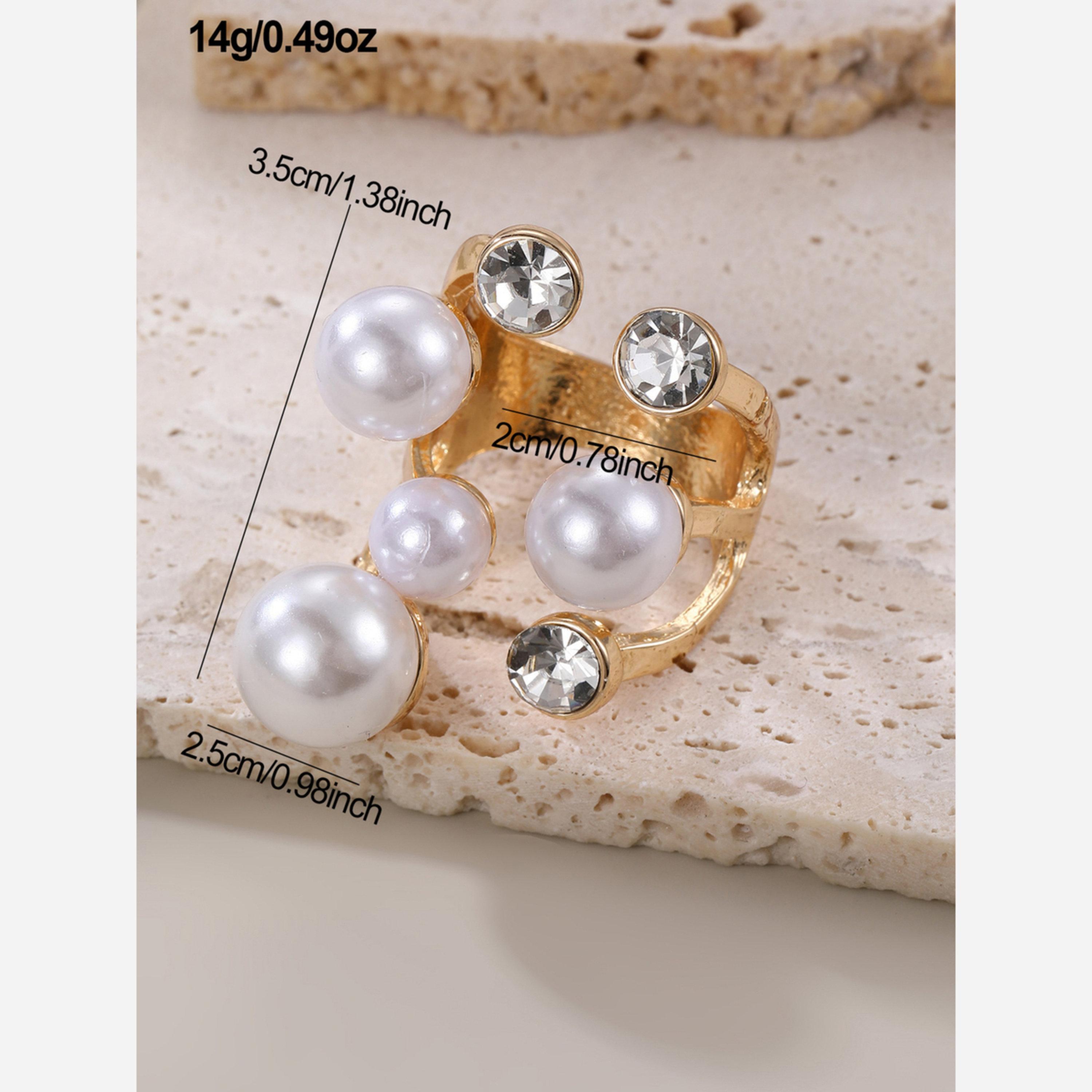 تيك تو - خاتم مرصع بأحجار الراين واللؤلؤ الصناعي-women-watchesandjewellery-jewellery-rings-image-3