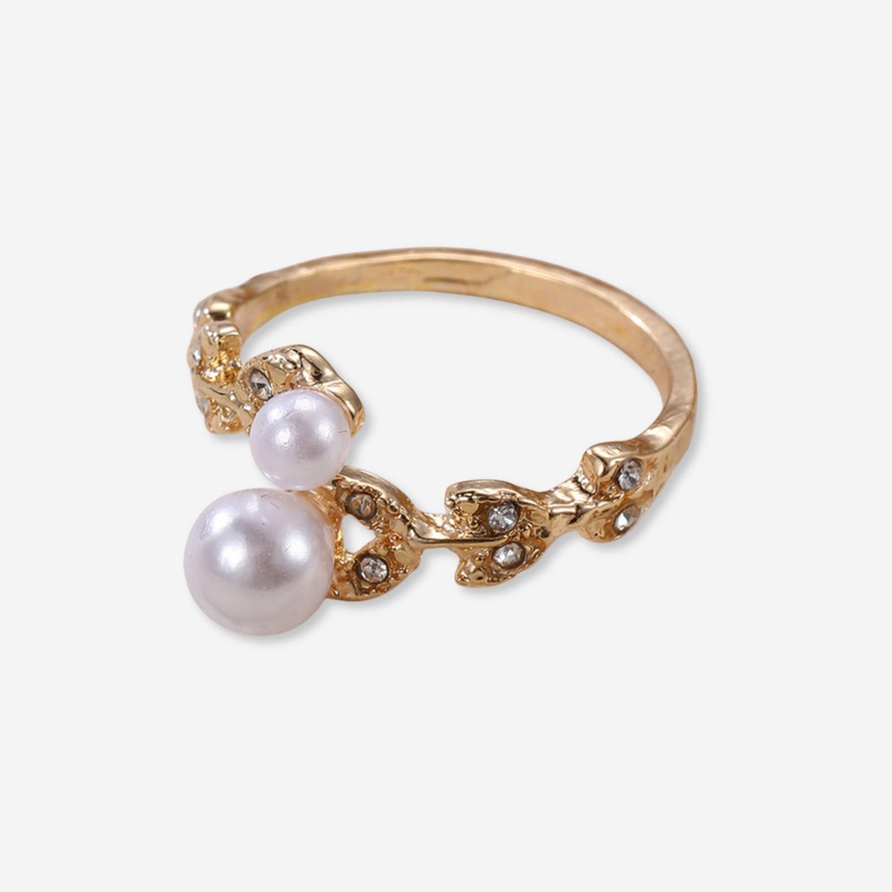 Take Two Rhinestone Faux Pearl Embellished Ring-women-watchesandjewellery-jewellery-rings-image-1