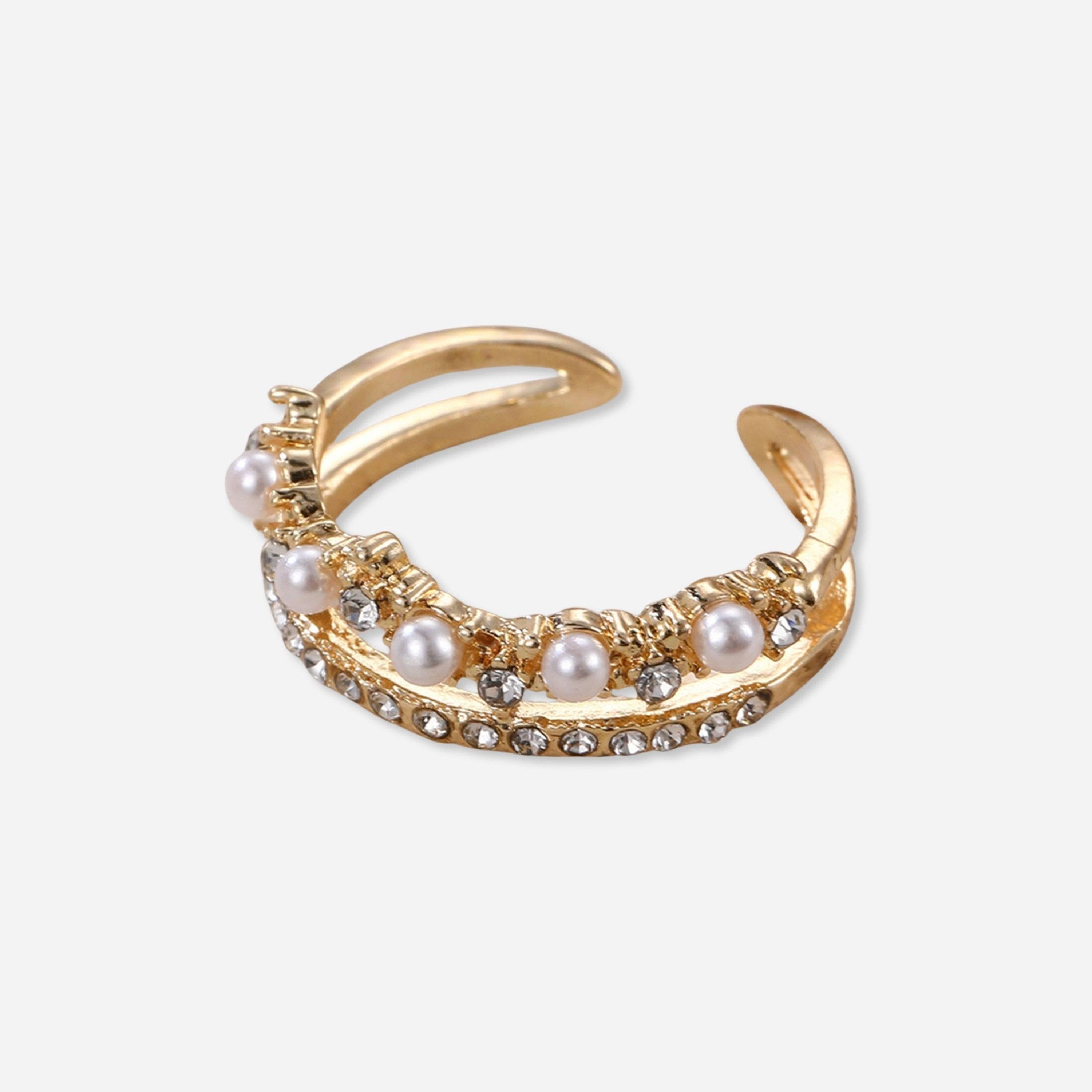 Take Two Rhinestone Faux Pearl Embellished Ring-women-watchesandjewellery-jewellery-rings-image-1