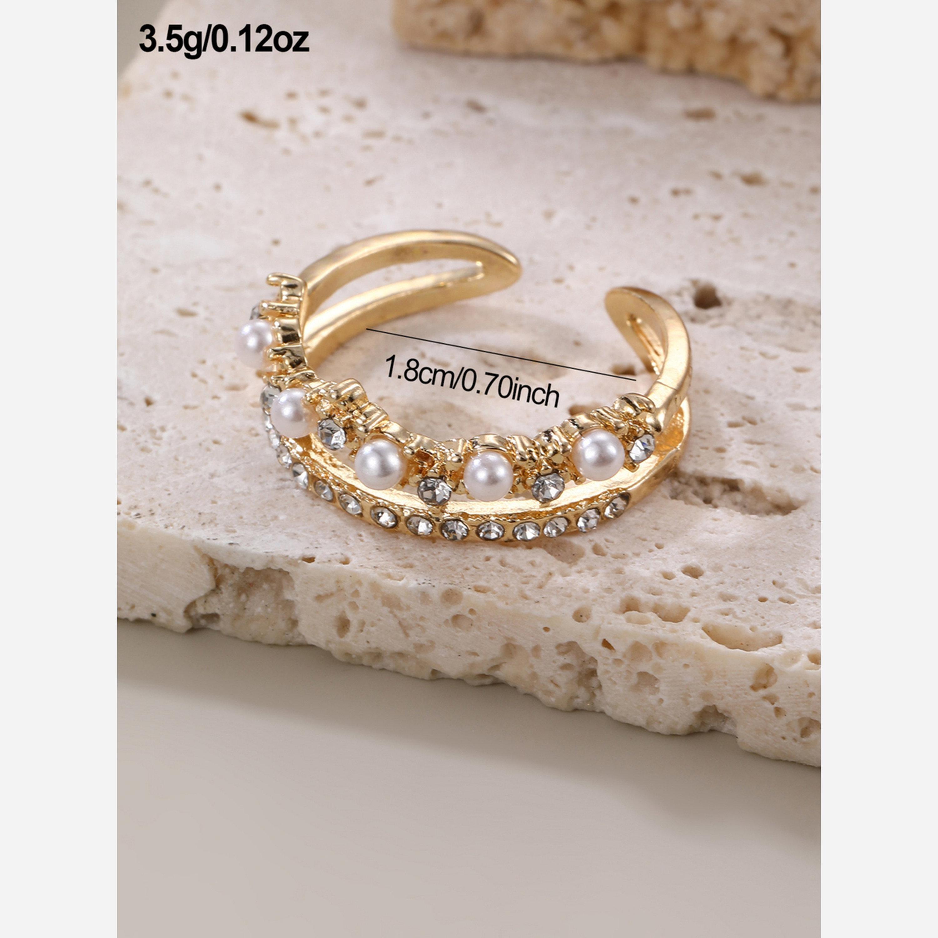 تيك تو - خاتم مرصع بأحجار الراين واللؤلؤ الصناعي-women-watchesandjewellery-jewellery-rings-image-3